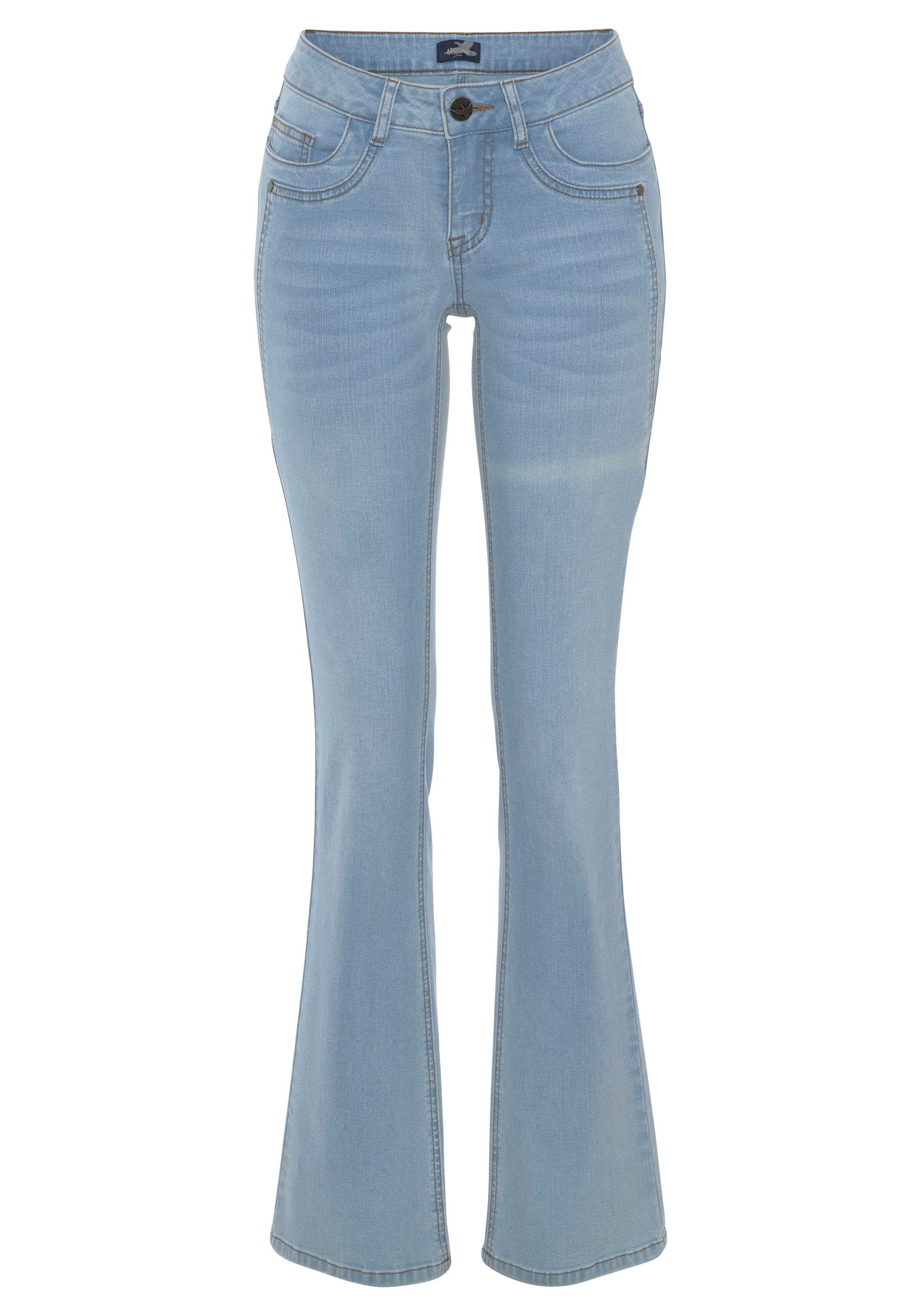 Arizona Bootcut-Jeans »mit Keileinsätzen«, Low Waist