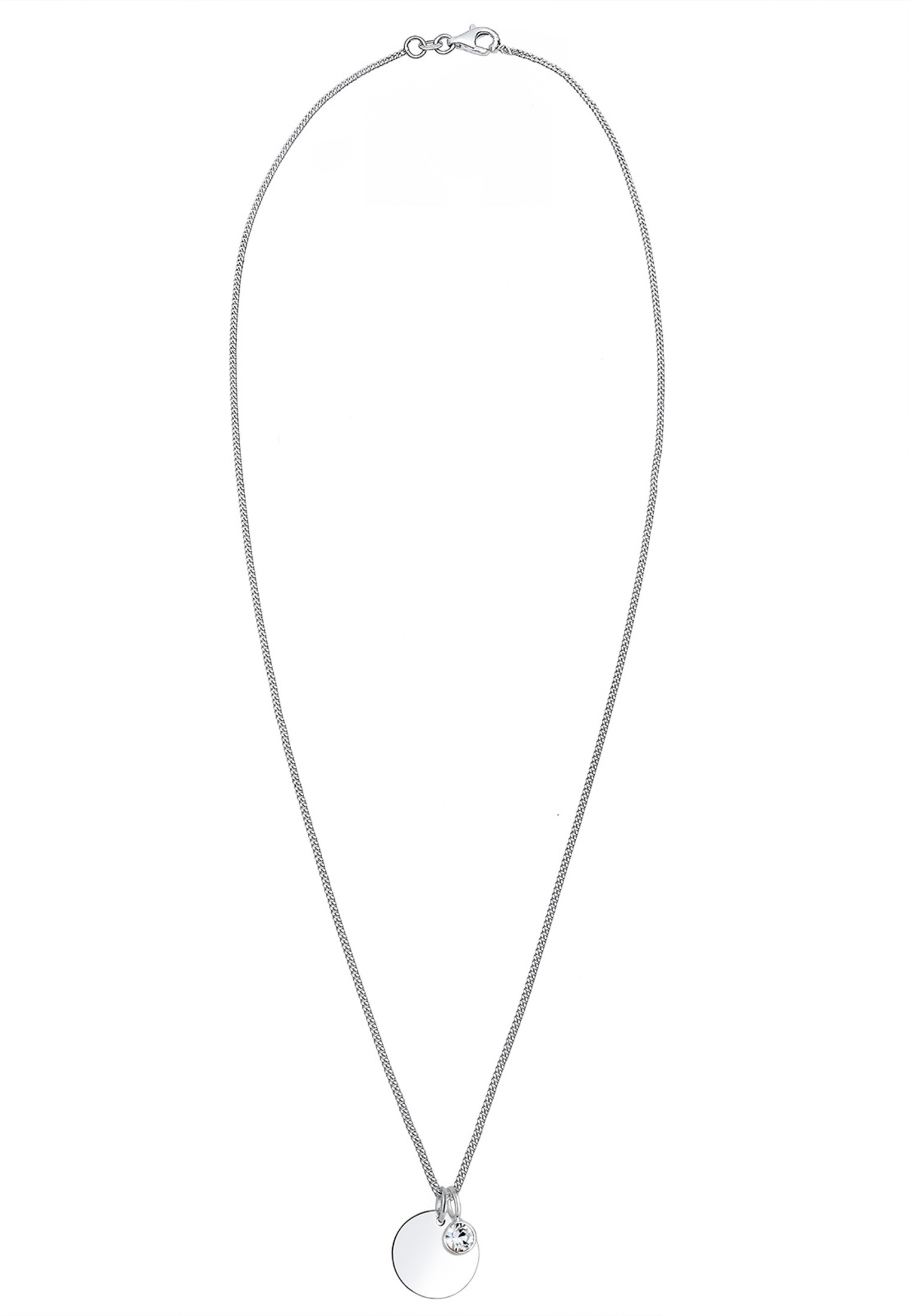 Elli Silberkette »Halskette Plättchen mit Geburtstein Kristalle 925 Sterling silber«