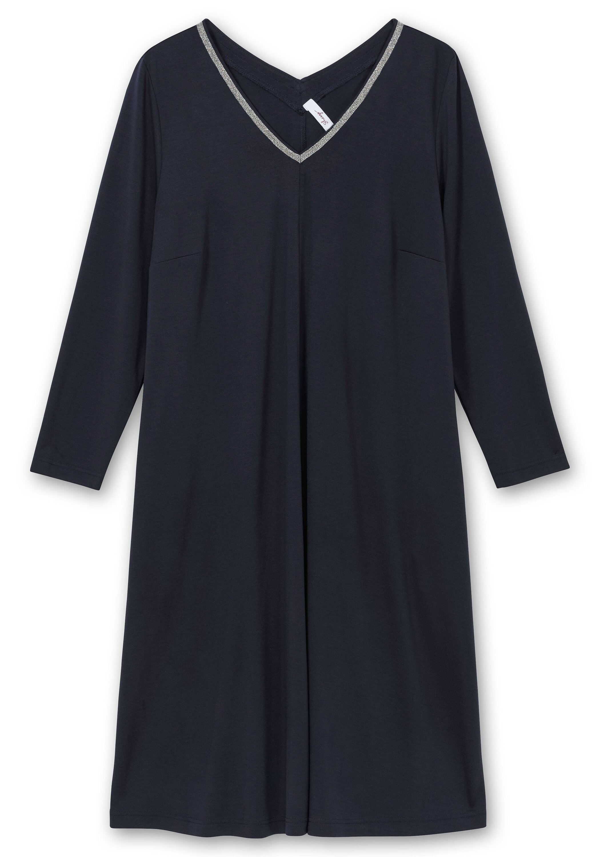 Sheego Jerseykleid »Midikleid in A-Linie, mit Perlendeko am Ausschnitt«