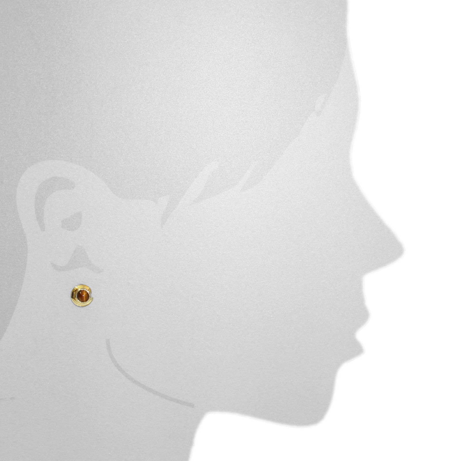 OSTSEE-SCHMUCK Paar Ohrstecker »- Udine - Gold 333/000 - Tigerauge«