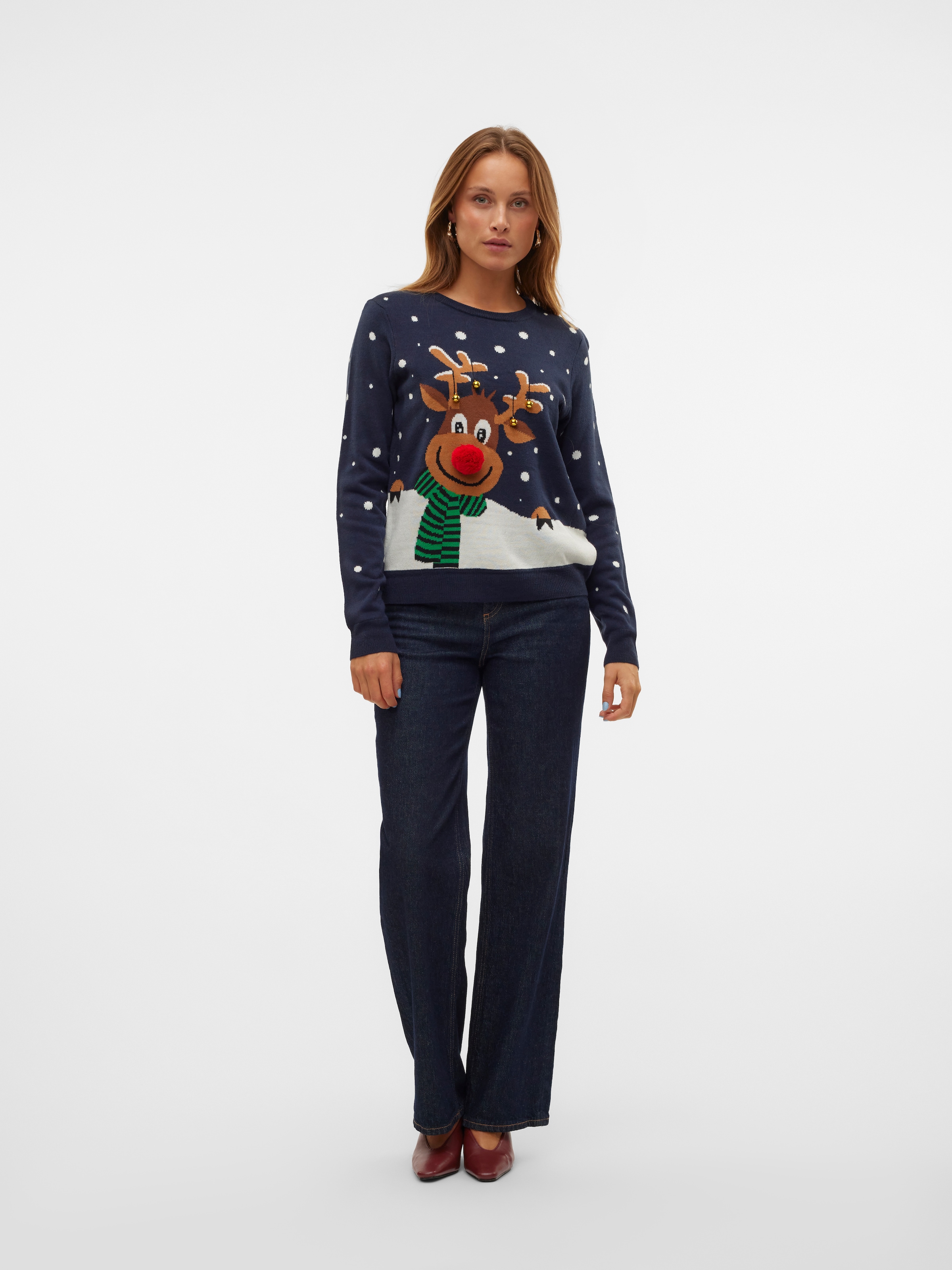 Vero Moda Weihnachtspullover »VMSNOWY DEER LS O-NECK XMAS«