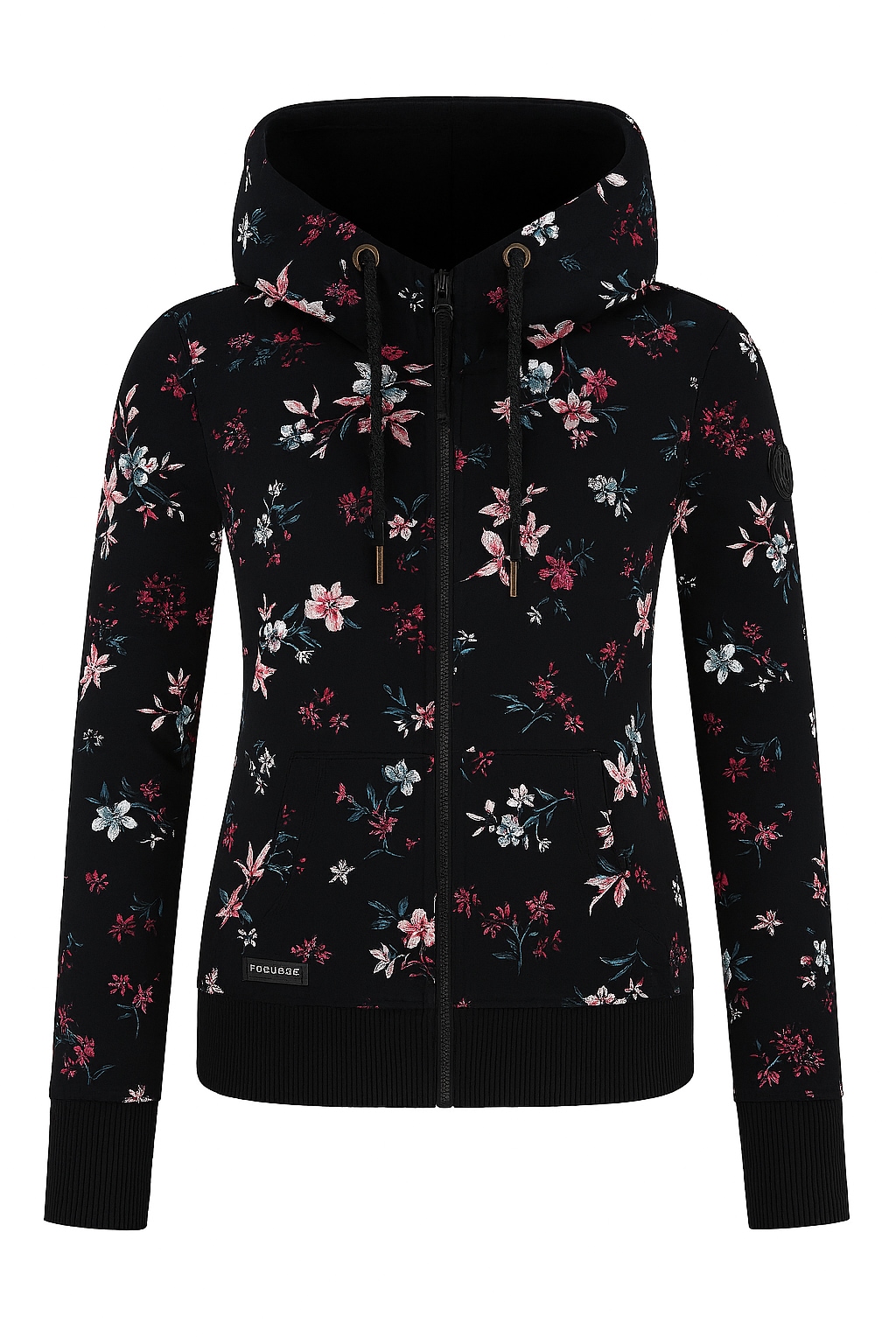 Ragwear Sweatjacke »NESKA ZIP FLOWERS O«, mit extra breiten Bündchen