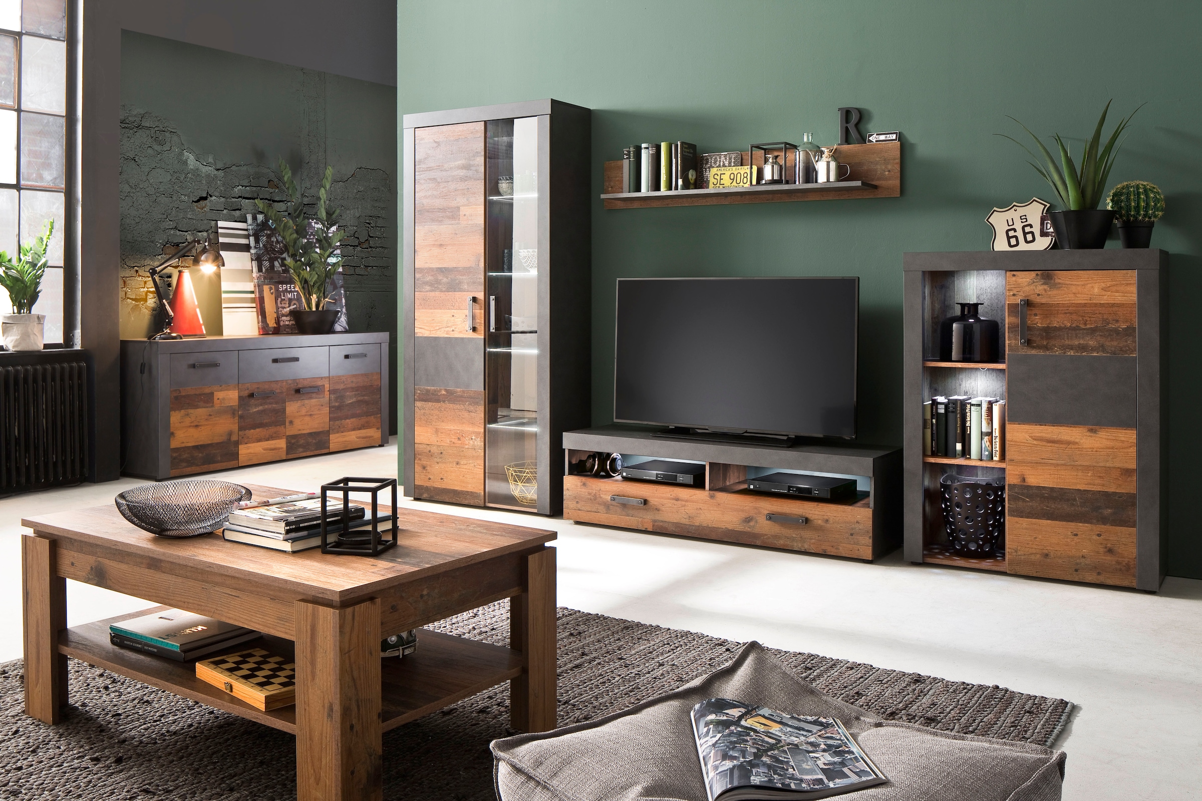 Home affaire Highboard »Ilana« Stauraumschrank mit 1 Tür & 3 Fächern - (B/T/H) 87/34/118 cm