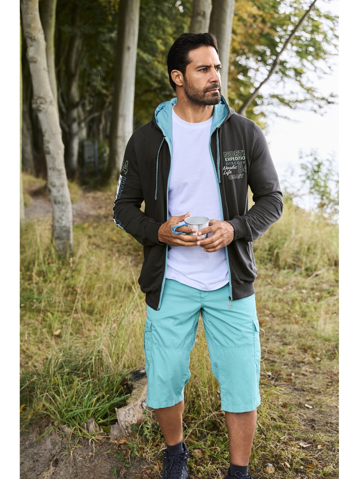 Jan Vanderstorm Kapuzensweatjacke »Sweatjacke RODERICH«, aus atmungsaktiver Baumwolle