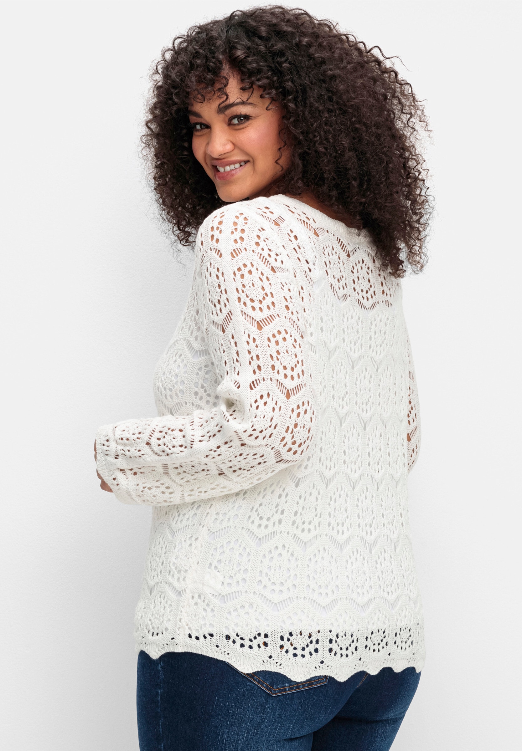 sheego by Joe Browns Strickjacke »Strickjacke Strickjacke aus Häkelspitze«