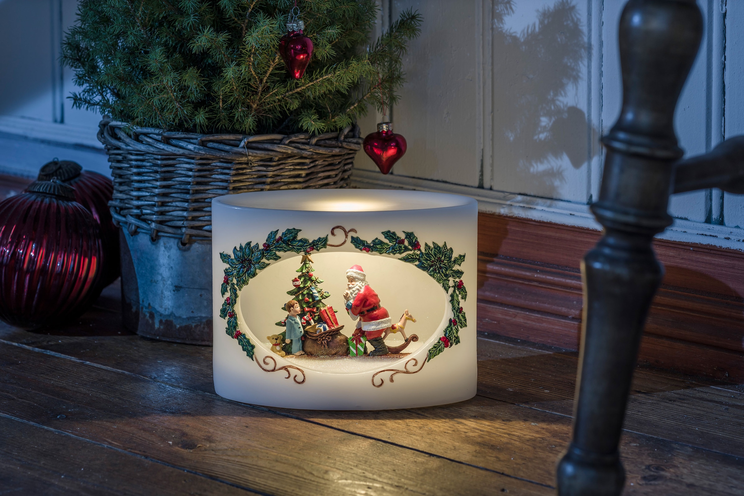 KONSTSMIDE LED-Kerze »Weihnachtsdeko«, LED Echtwachskerze Weihnachtsmann  mit Kind kaufen im OTTO Online Shop