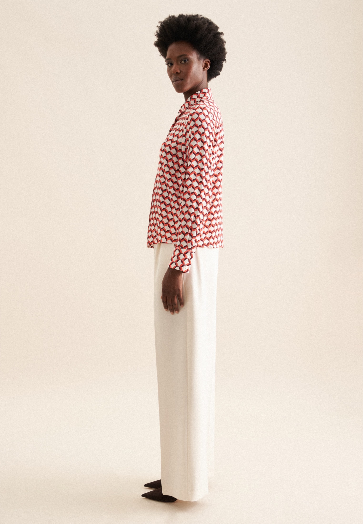 seidensticker Hemdbluse »Schwarze Rose« 1/1 Kragen Geometrische Muster