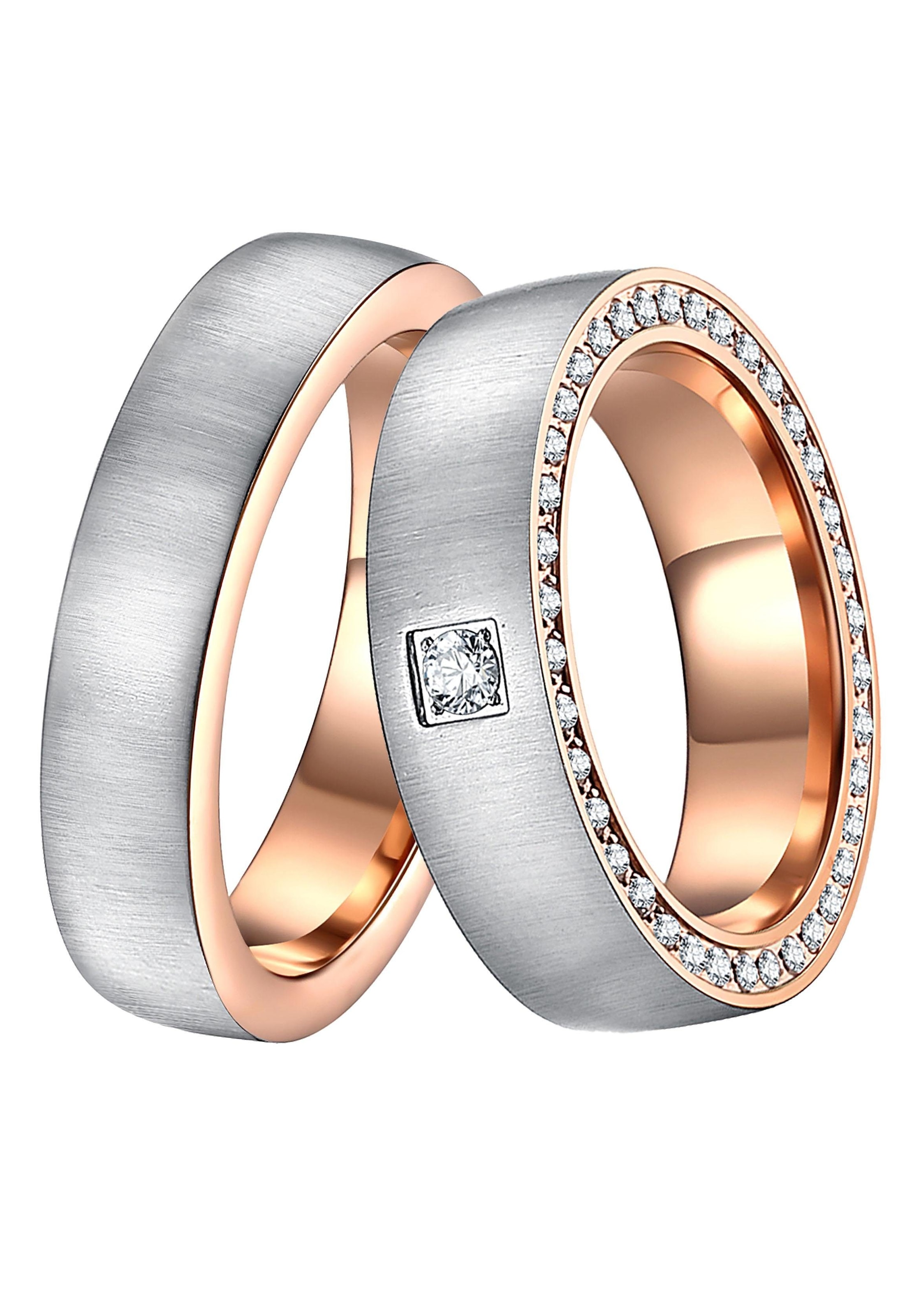 DOOSTI Trauring »Schmuck Geschenk Edelstahl Trauring Ehering Partnerring LIEBE«, Made in Germany - wahlweise mit oder ohne Zirkonia