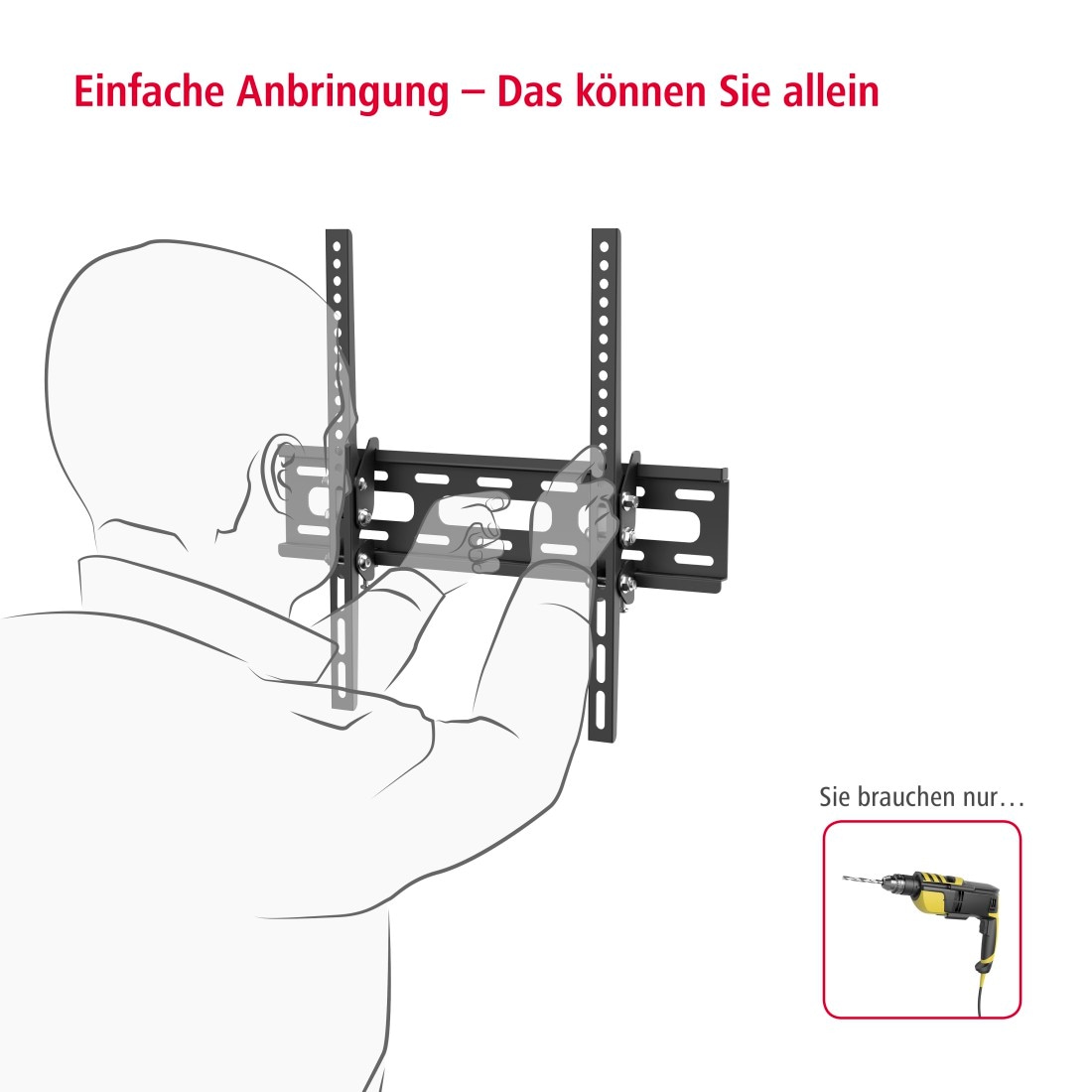 Hama TV-Wandhalterung »Wandhalterung (neigbar, 32" - 75", VESA 400x400)« bis 191 cm Zoll