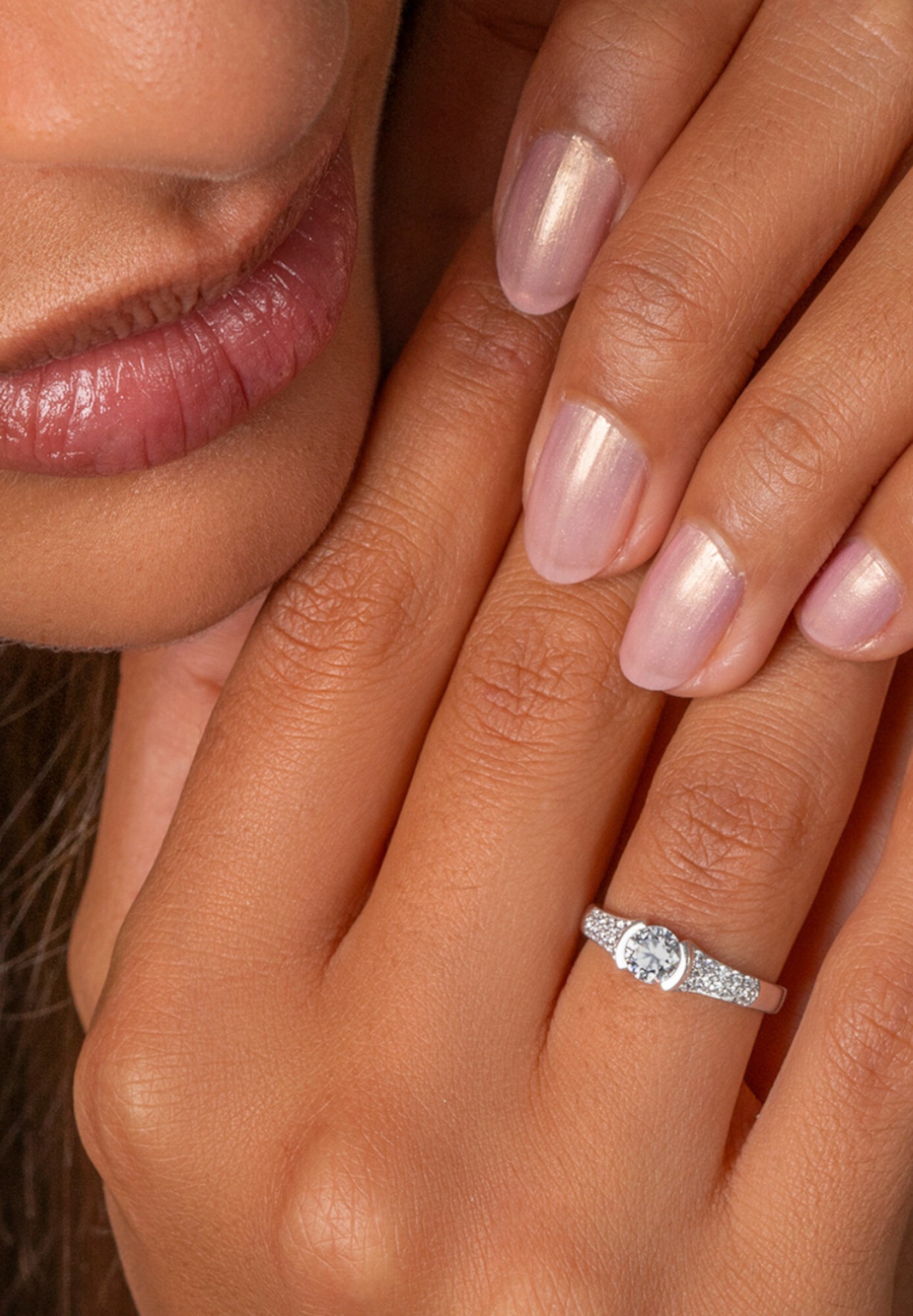 ONE ELEMENT Goldring »Zirkonia Ring aus 333 Weißgold«
