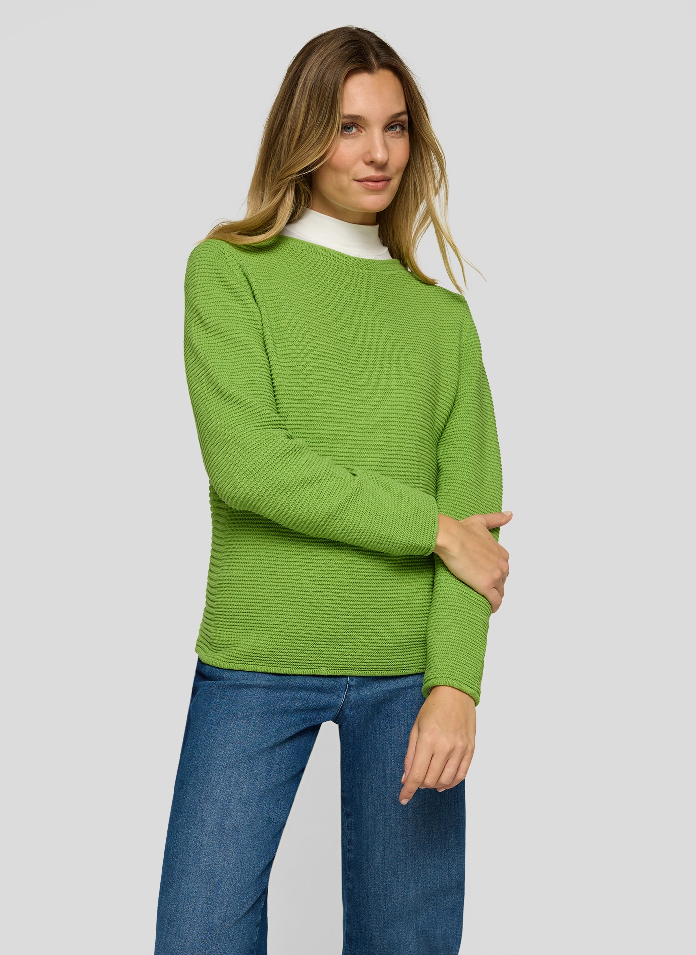 Rabe Strickpullover in Streifen-Ripp-Optik