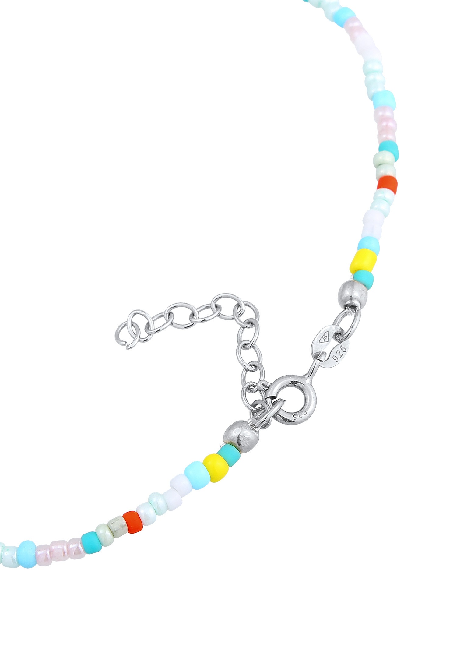 Elli Fußkette »Fußschmuck Muschel Glas Kugeln Bunt Sommer Beach 925 Silber«