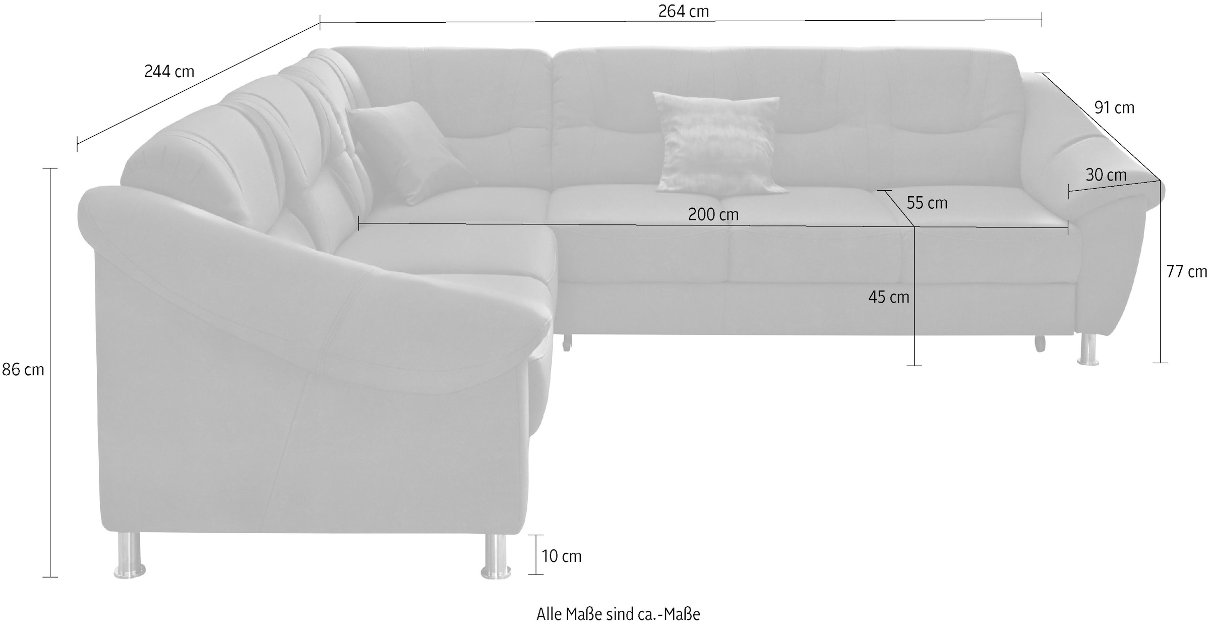sit&more Ecksofa »Salsa L-Form« mit Federkern, wahlweise mit Bettfunktion