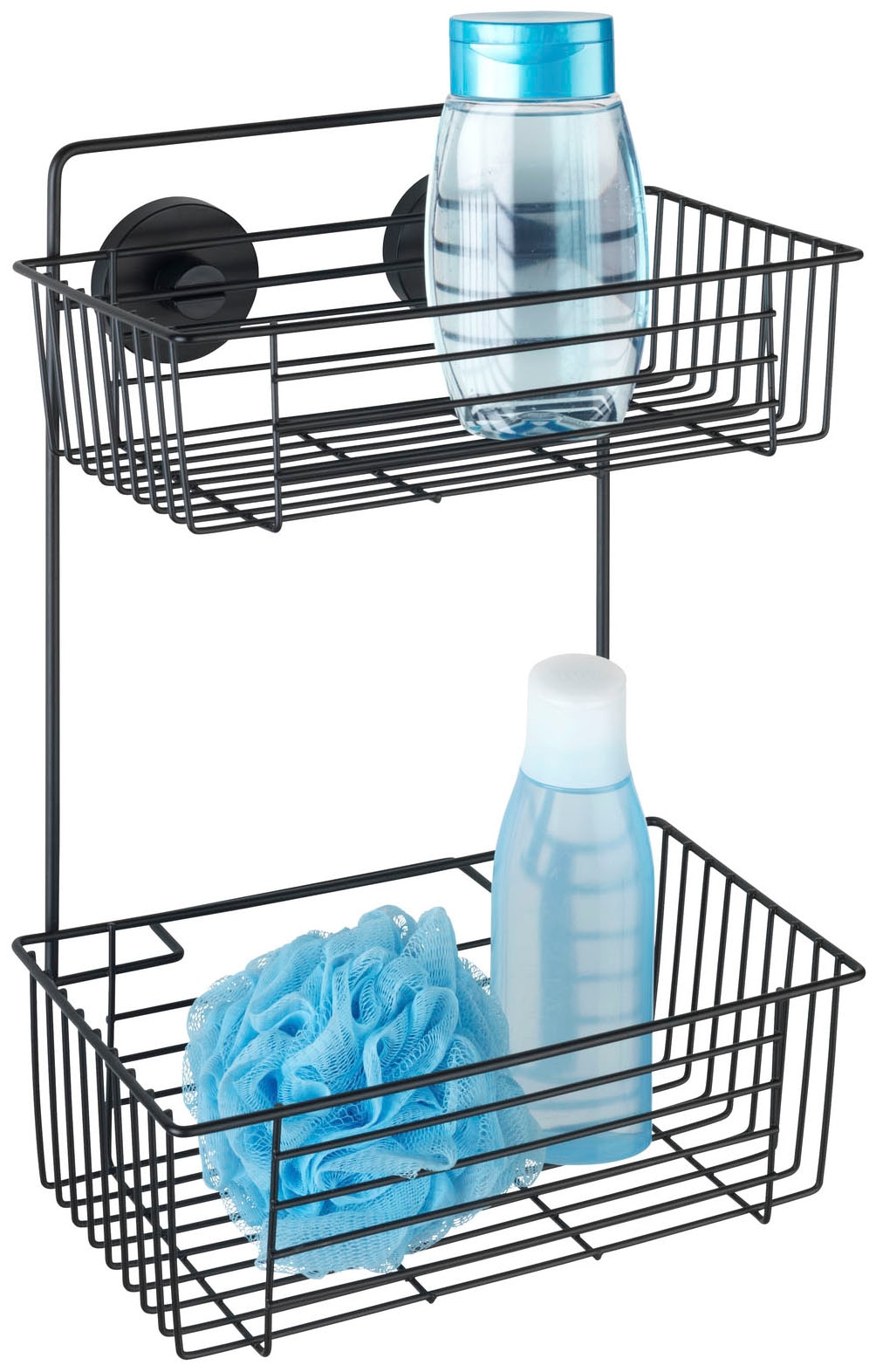 WENKO Duschregal »Vacuum-Loc® Wandregal 2 Etagen Bari Schwarz«, 2 Etagen