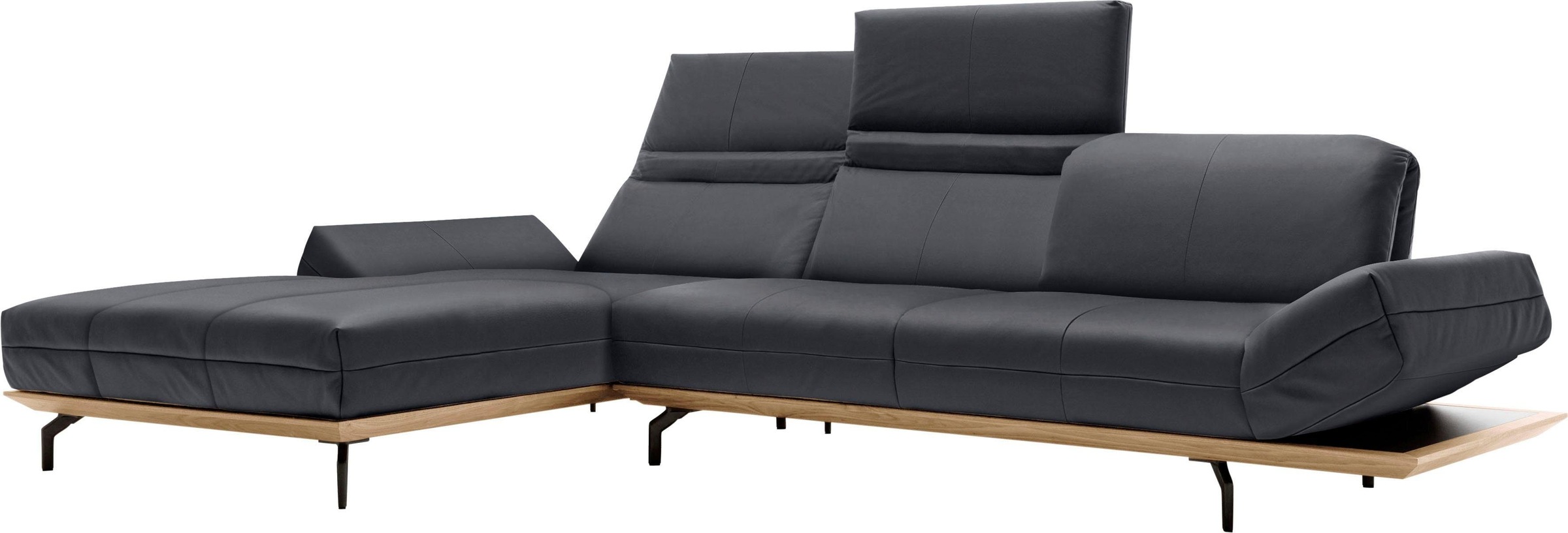 Creation BY ROLF BENZ Ecksofa »CR.420, Designecksofa, L-Form«, in 2 Qualitäten, Holzrahmen in Eiche Natur oder Nußbaum, Breite 313 cm