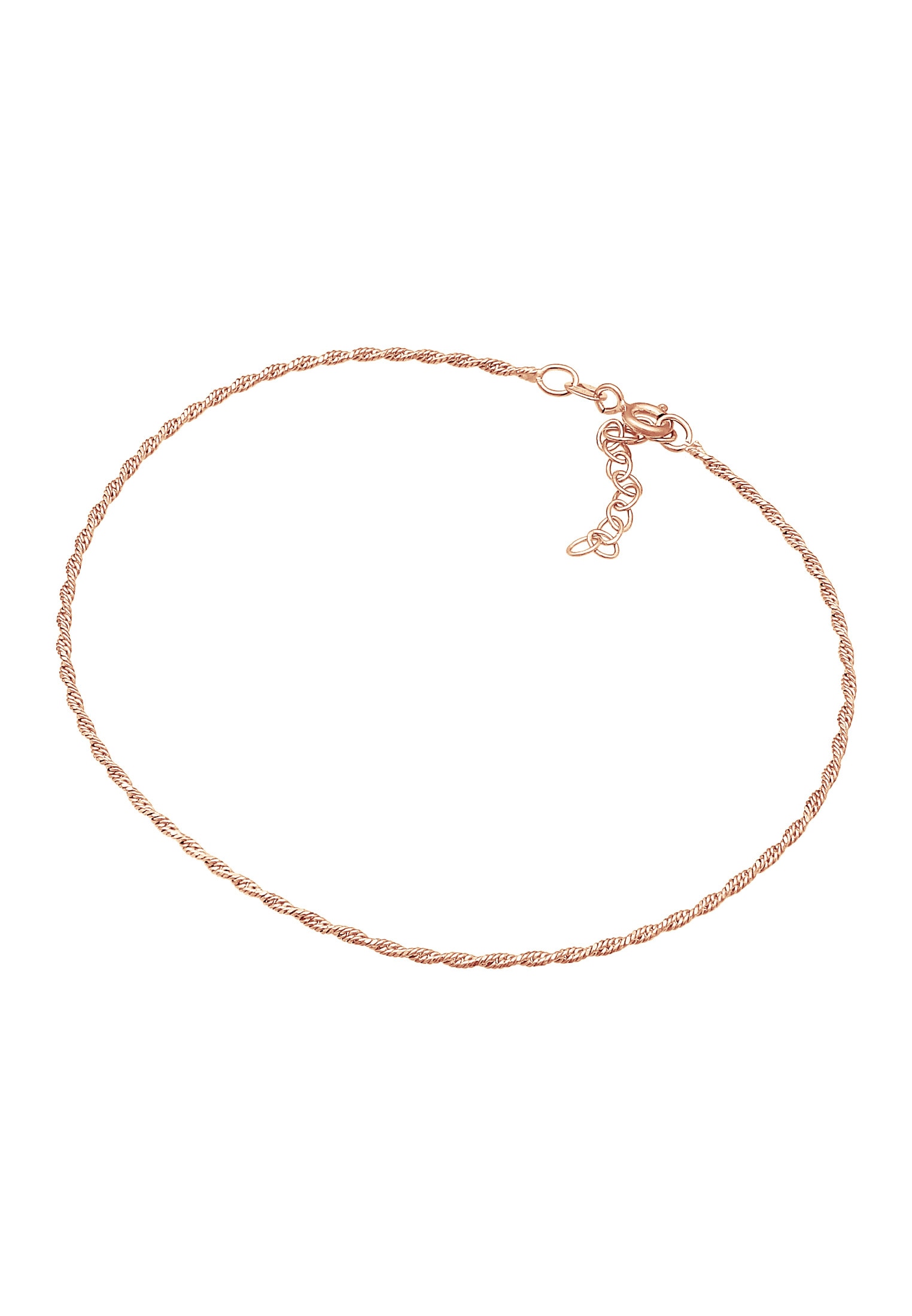 Elli Fußkette »Fußschmuck Kordelkette Gedreht Basic Zeitlos 925 Silber«
