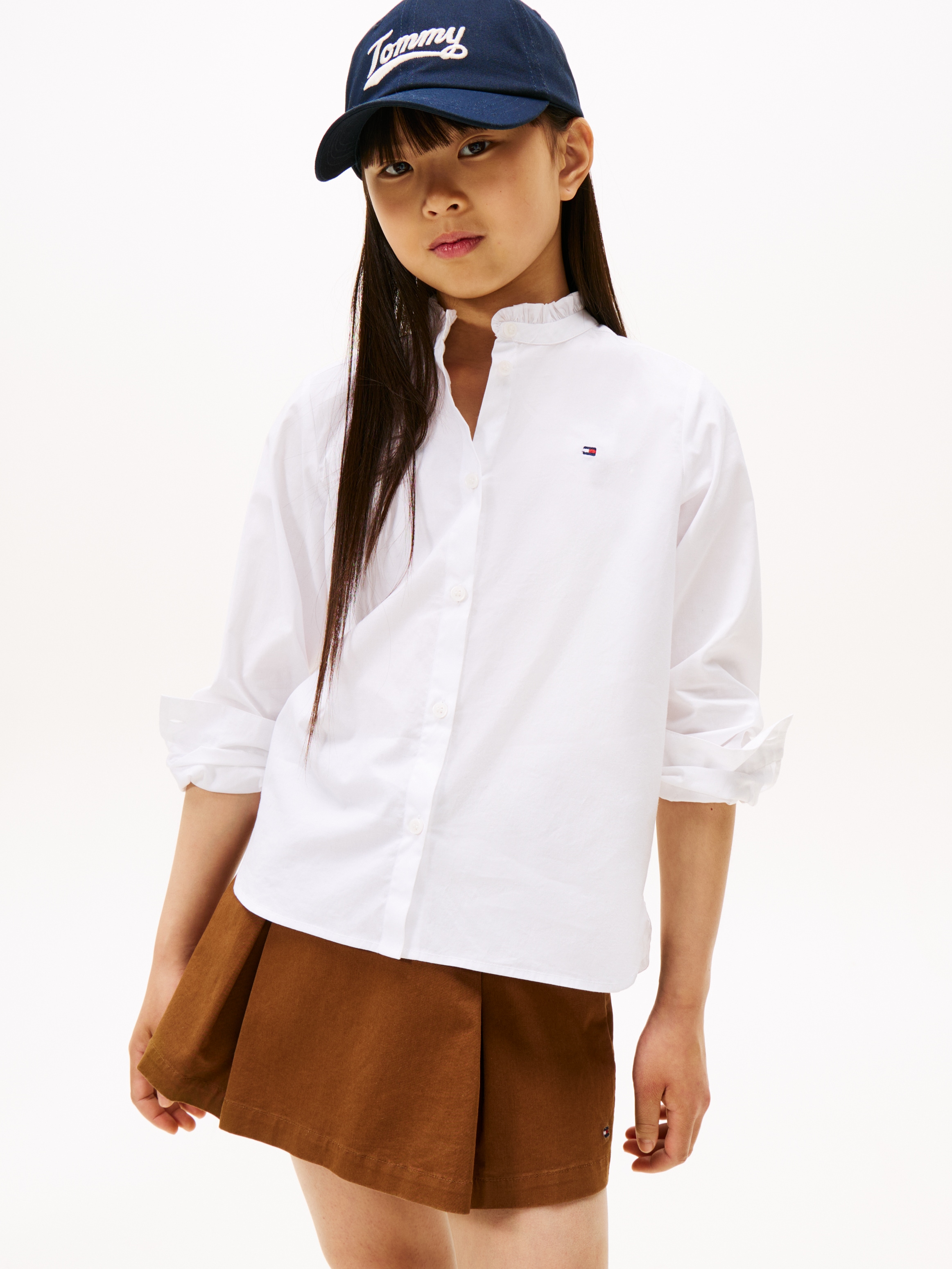 Tommy Hilfiger Langarmbluse »RUFFLE COLLAR BLOUSE LS«, Kinder bis 16 Jahre