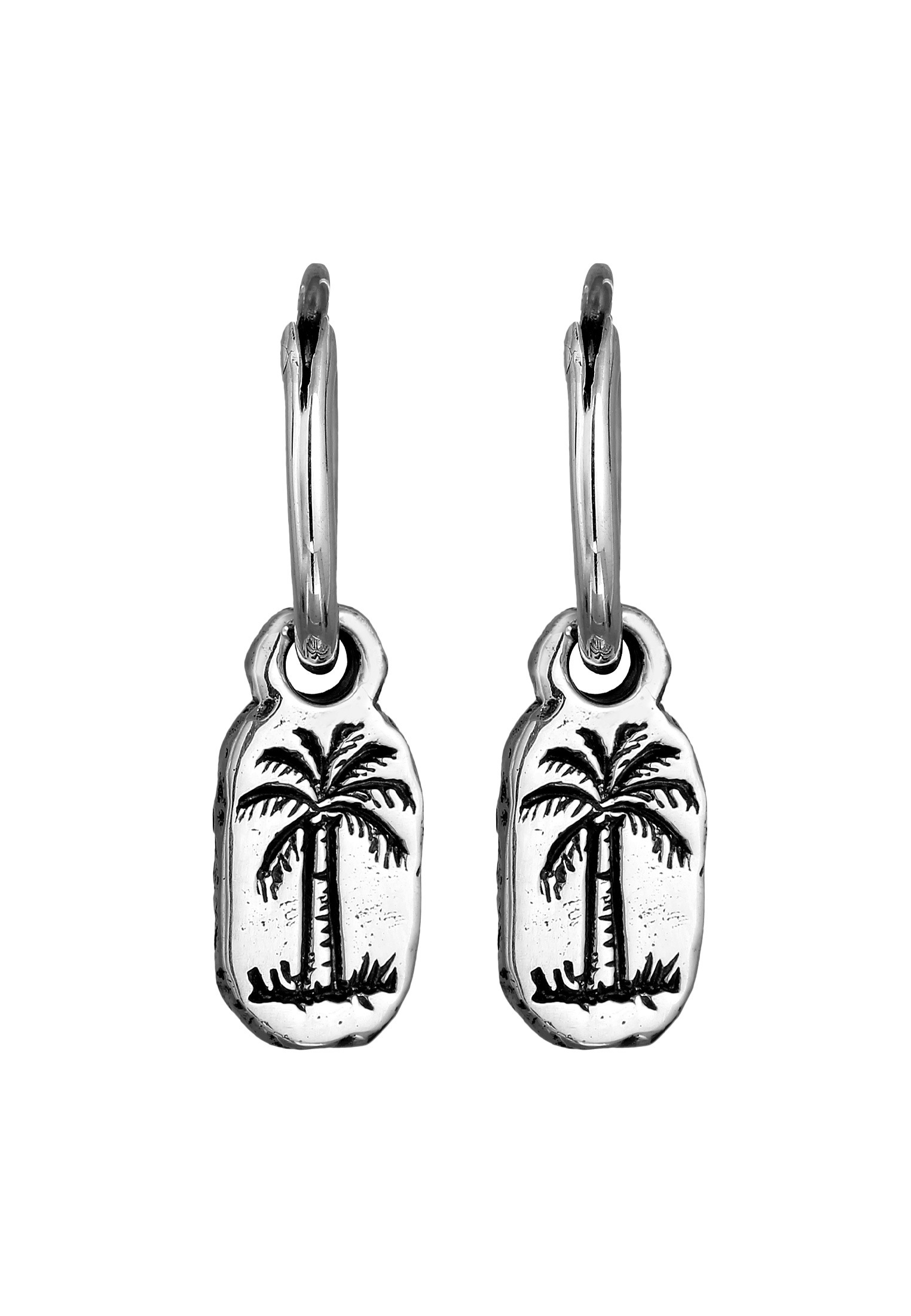 HAZE & GLORY Paar Creolen »Ohrringe Creolen - Coconut Society Palme 925 Sterling Silber«