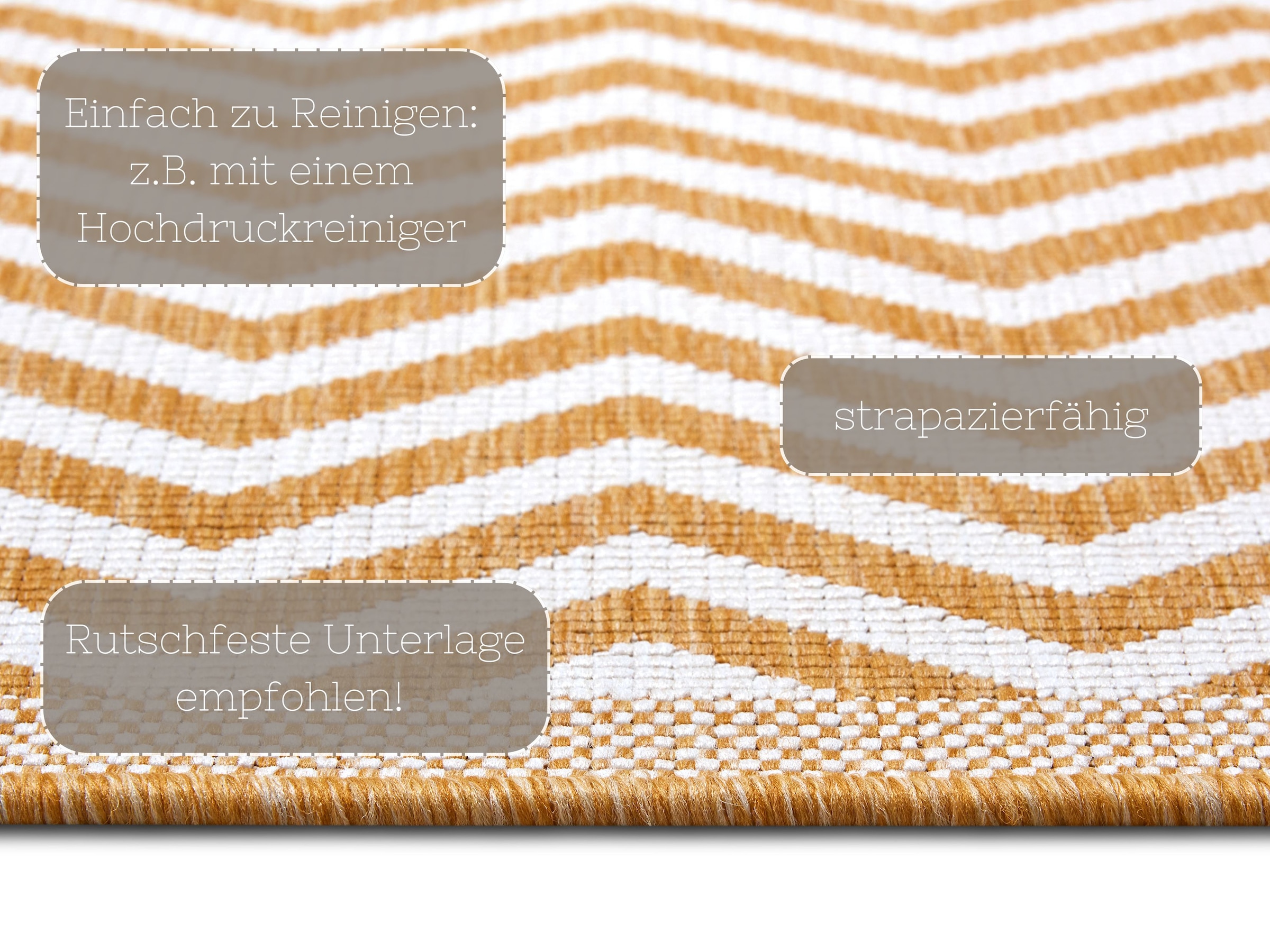 NORTHRUGS Teppich »Palma Wendeteppich«, rechteckig, 5 mm Höhe, In-& Outdoor, Wetterfest, Balkon, Läufer, Wohnzimmer, Wasserfest