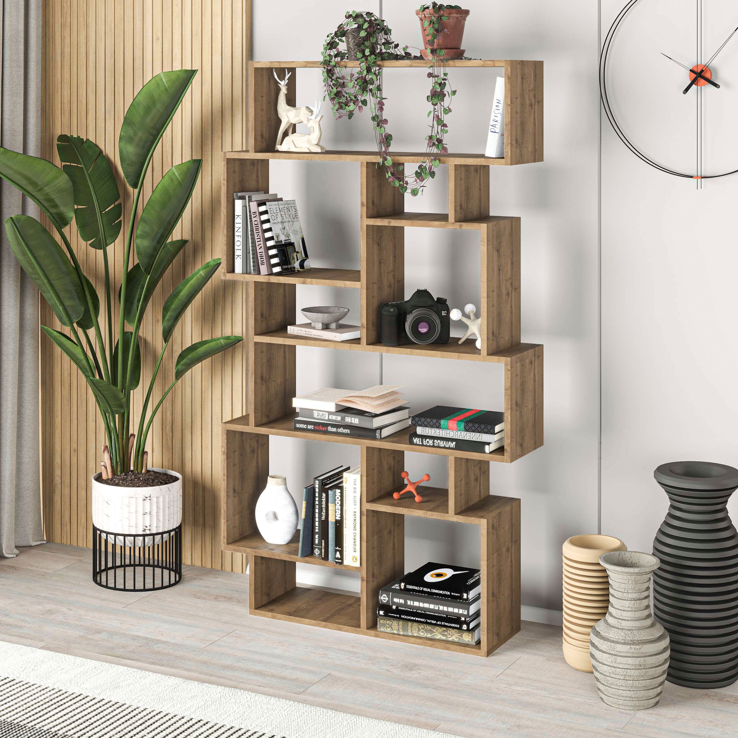 Decortie Bücherregal »Karmato Bücherregal«, (Packung), Leichte Montage, Lagerung, Platzsparend