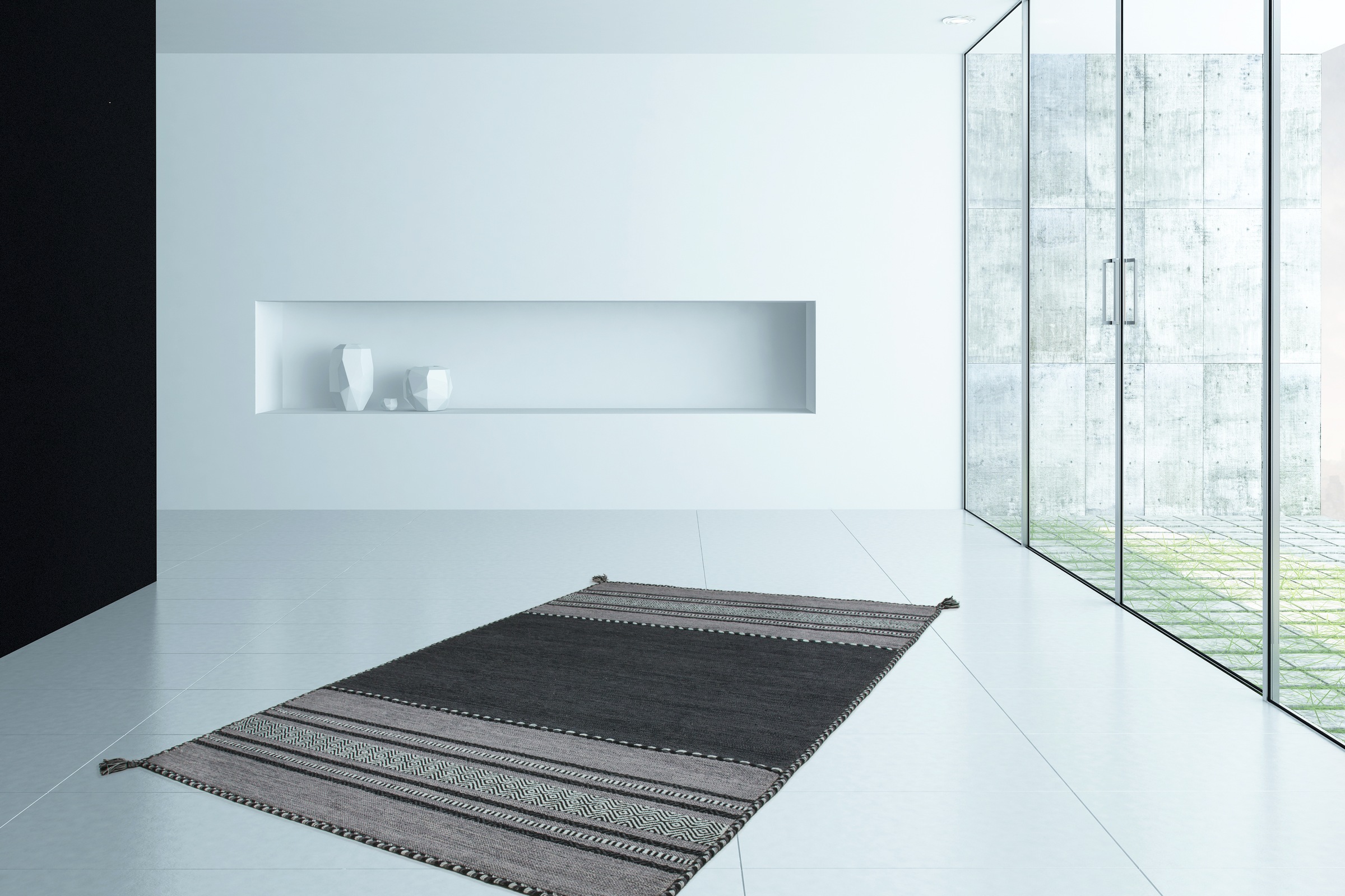 Kayoom Teppich »Alhambra 335«, rechteckig, 5 mm Höhe, Maschinell gewebter Flachflor-Teppich, 100% Baumwolle, Ethno-Design