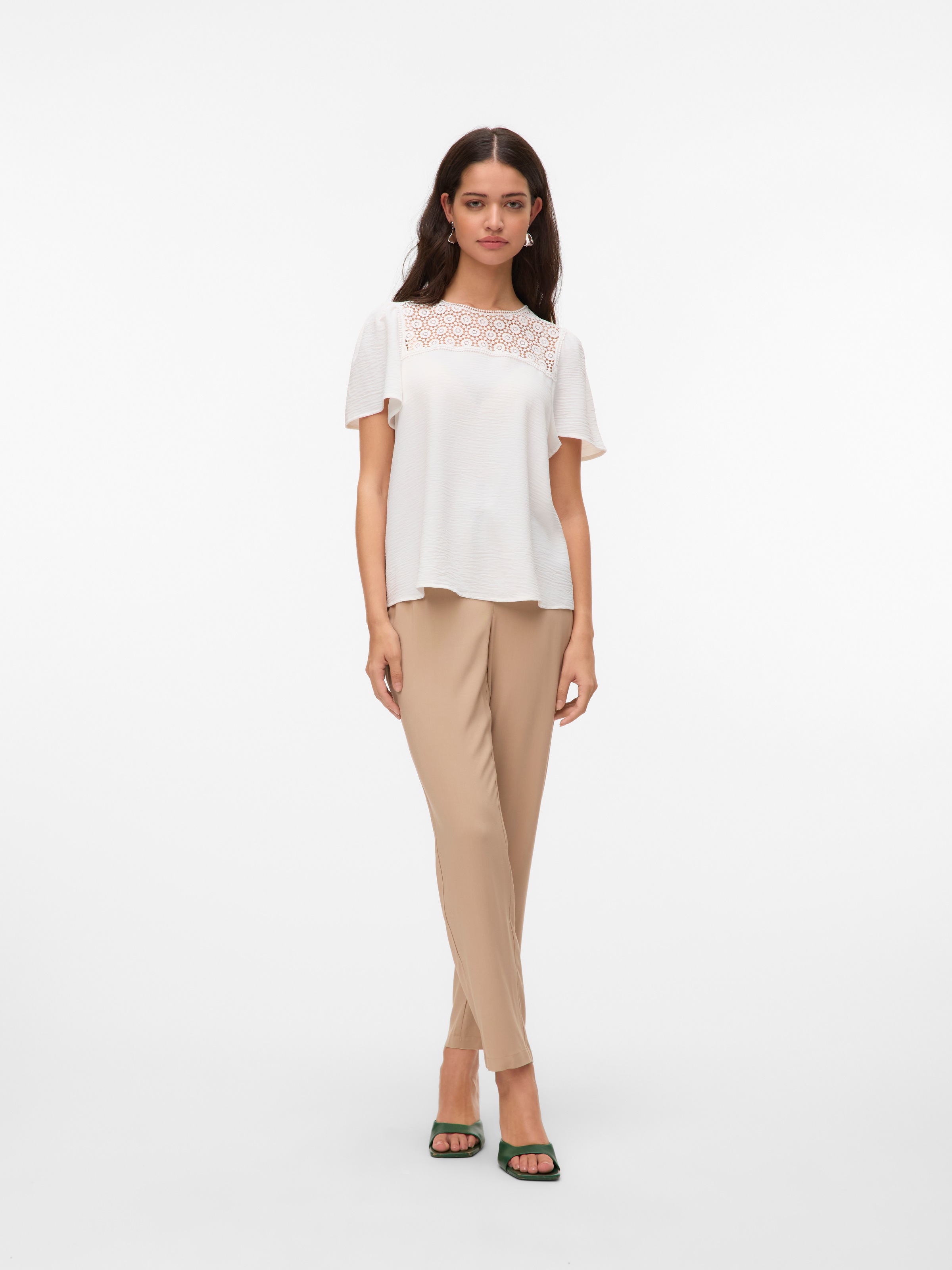 Vero Moda Blusentop »VMALVA CROCHET SS TOP WVN GA«