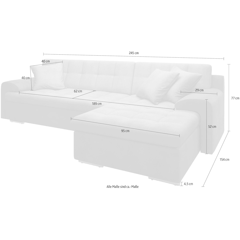 TRENDMANUFAKTUR Ecksofa »Rave II, L-Form«