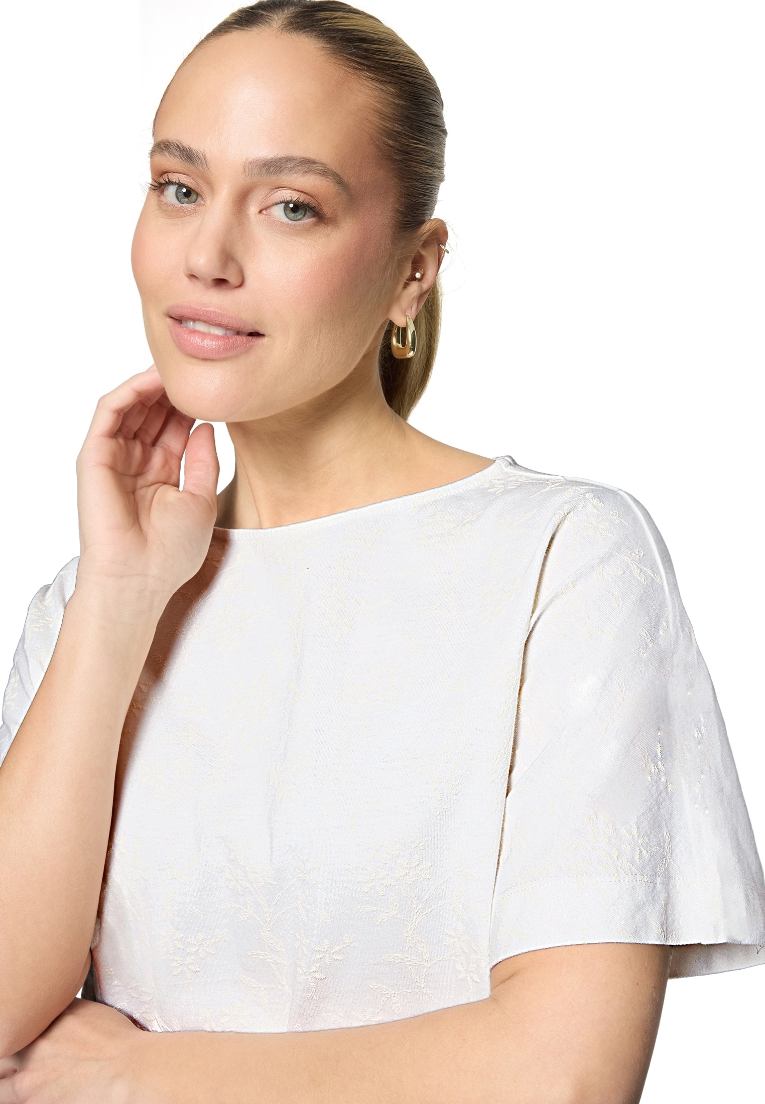 Zero T-Shirt »Baumwoll-T-Shirt mit Stickerei«