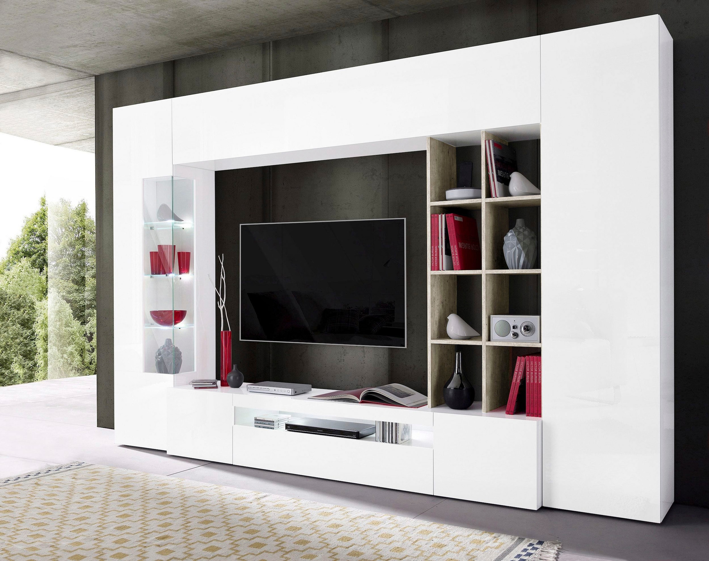 OTTO home Wohnwand »New Egypt, Anbauwand, Medienwand, Wohnzimmerwand« Set, 2 Klappen,2 kleine Türen,2 große Türen, 5 Stk. tlg.