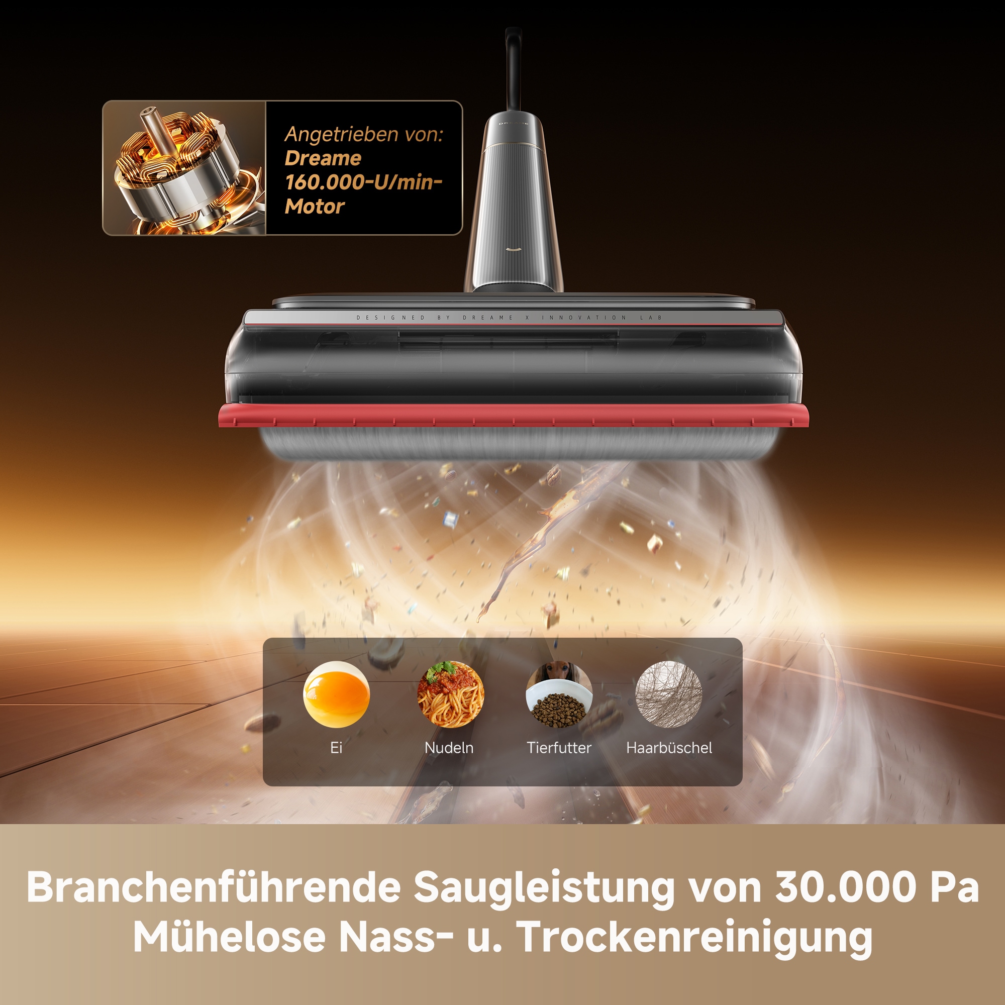 Dreame Nass-Trocken-Akkusauger »T16 Pro Heat« Heißwasser-Wischen, Ecken- und Kantenreinigung, Anti-Verhedderung