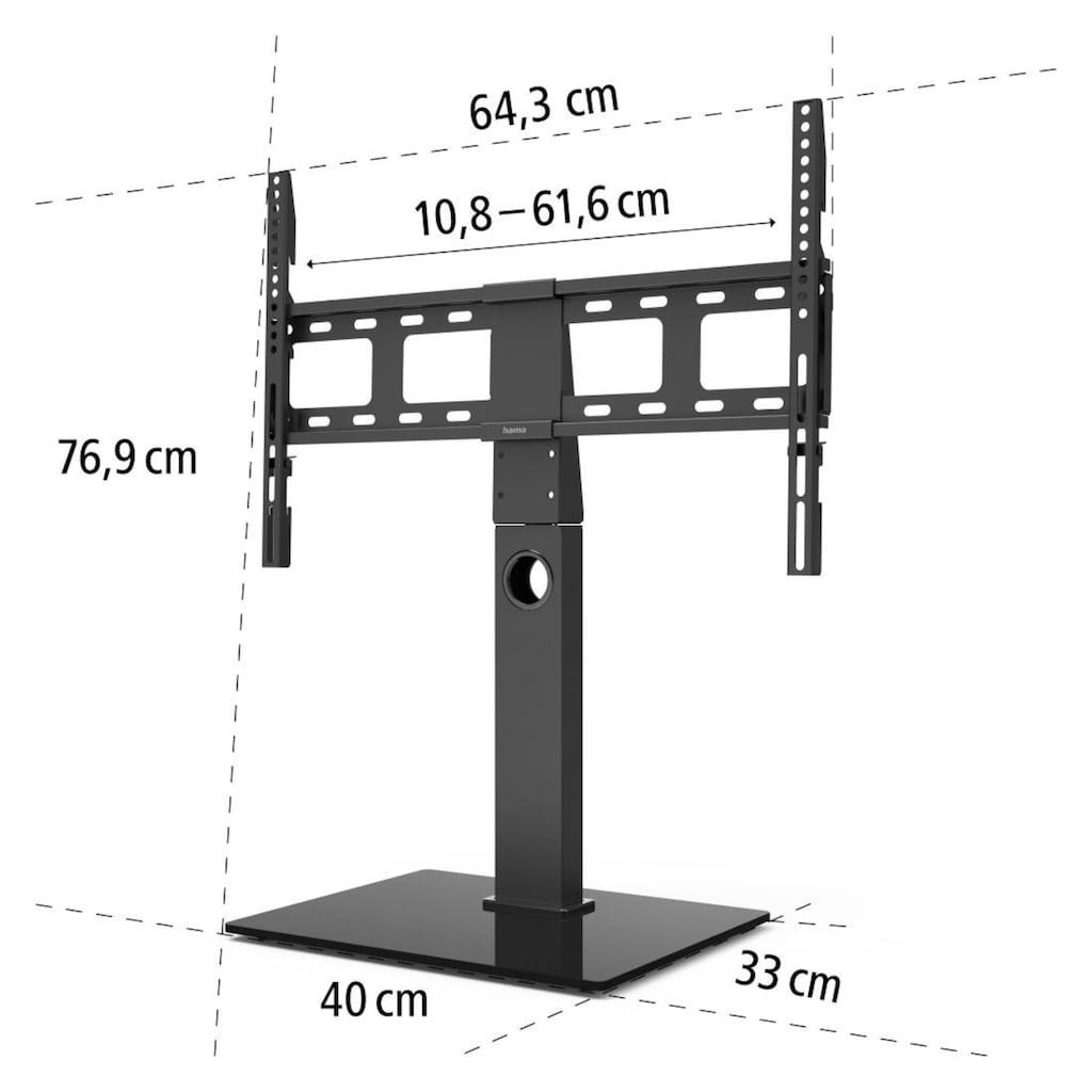 Hama TV-Standfuß »FULLMOTION, 165 cm (65"), Schwarz TV Halter«