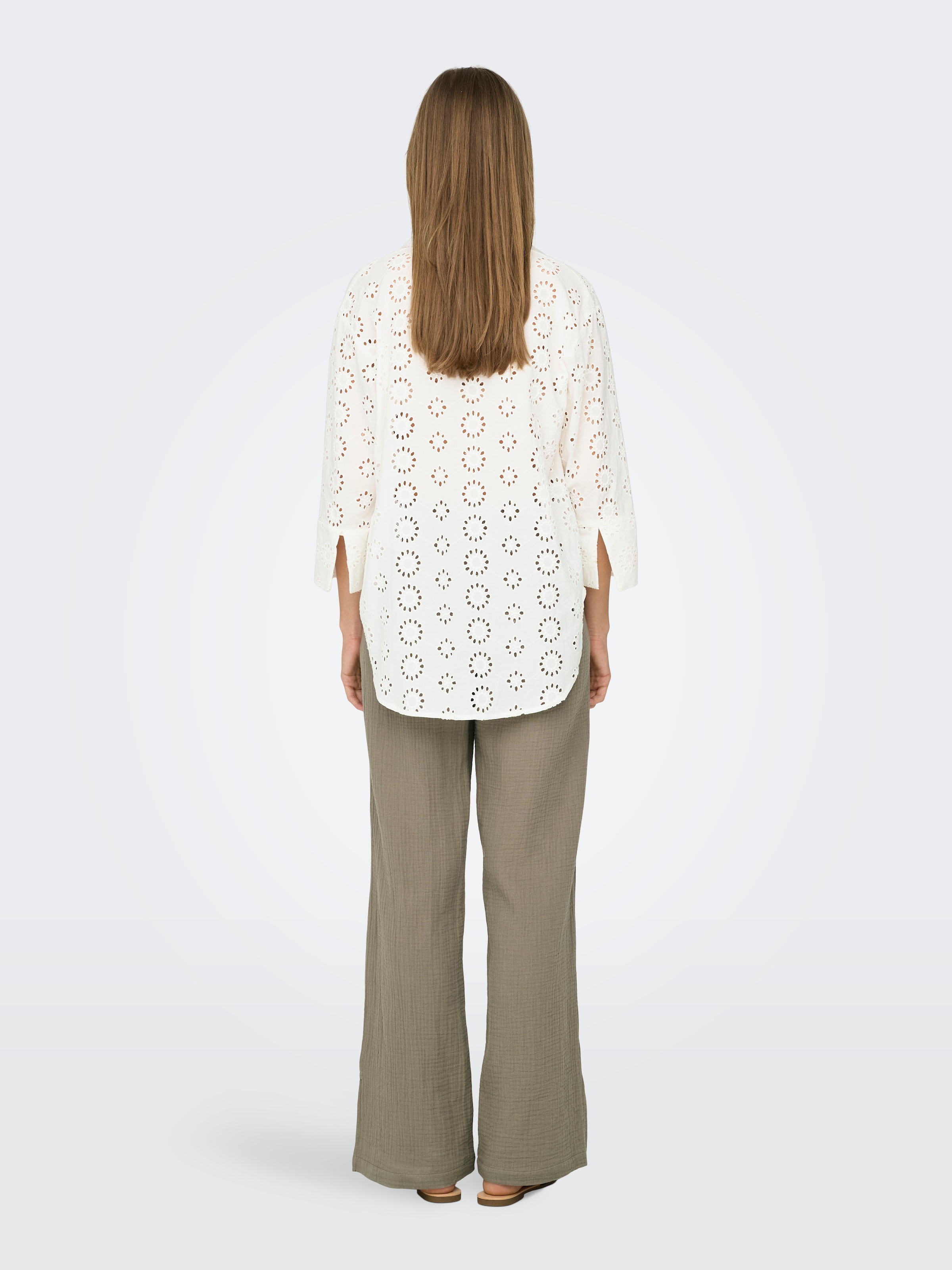 JDY Hemdbluse »JDYTALLIE 3/4 LONG SHIRT WVN NOOS« mit Lochstickerei-Detail