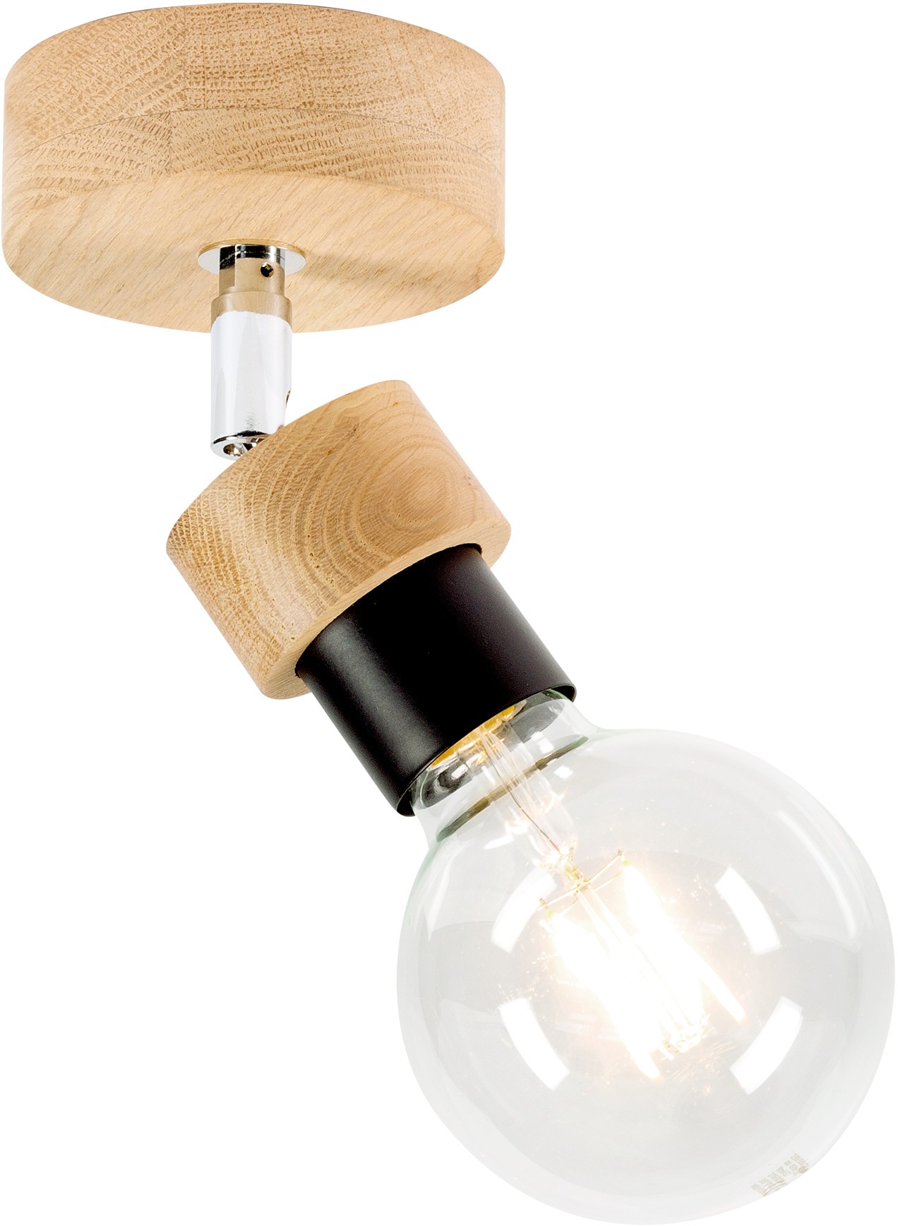 BRITOP LIGHTING Wandleuchte »MARJOLAINE«, E27, 1 St., Beweglicher Spot, aus Eichenholz, Nachhaltig mit FSC®-Zertifikat, passende LM E27/exclusive, Made in EU