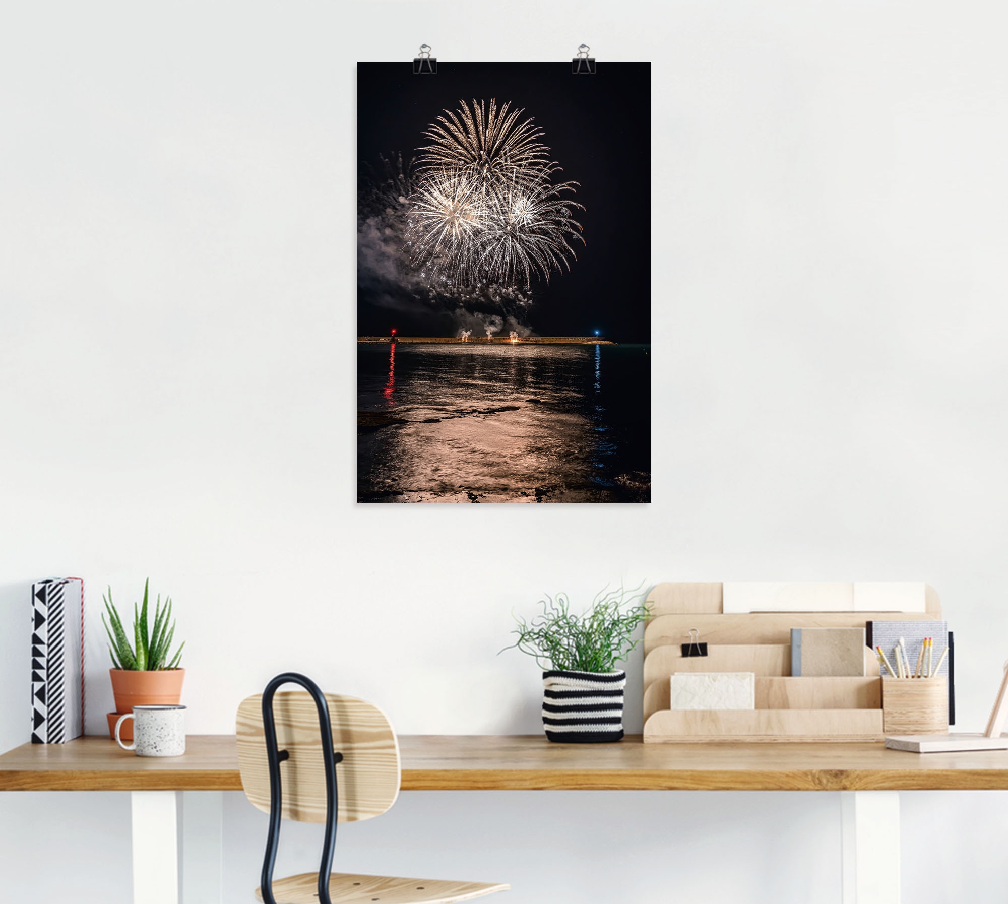 Artland Wandbild (1 Leinwandbild, Wandaufkleber Alubild, »Feuerwerk Größen als in oder Poster St.), Himmelsbilder, Meer«, OTTO am bei kaufen versch