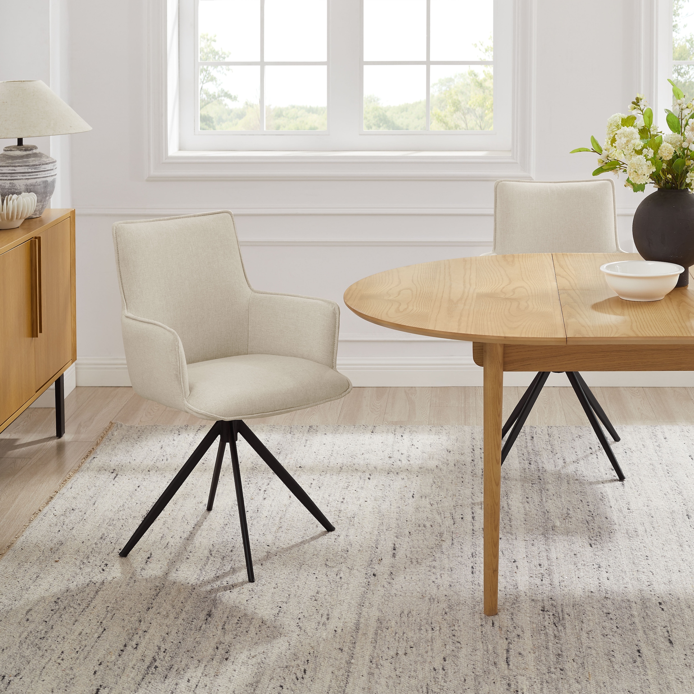 OTTO home Drehstuhl »Amoreve« (Set) 2 Stk.hochwertiger Strukturstoff, ergonomisches Design, Metallgestell