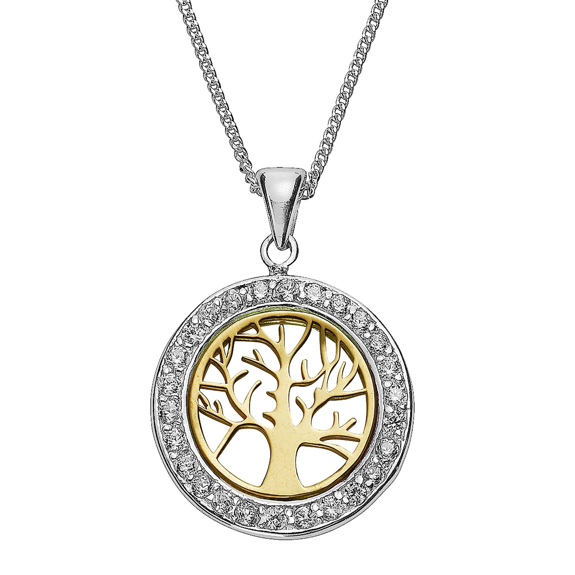 Zeeme Kette mit Anhänger »925/- Sterling Silber vergoldet«, Panzerkette