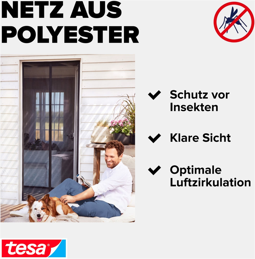 tesa Insektenschutz-Vorhang »Magnetvorhang XL - selbstschließend - Insektenschutzvorhang« Packung, Magnetvorhang, selbstklebendes Klettband, 1 Stk. tlg. INSECT STOP zur einfachen Montage ohne Bohren - 2,4 m x 1,2 m