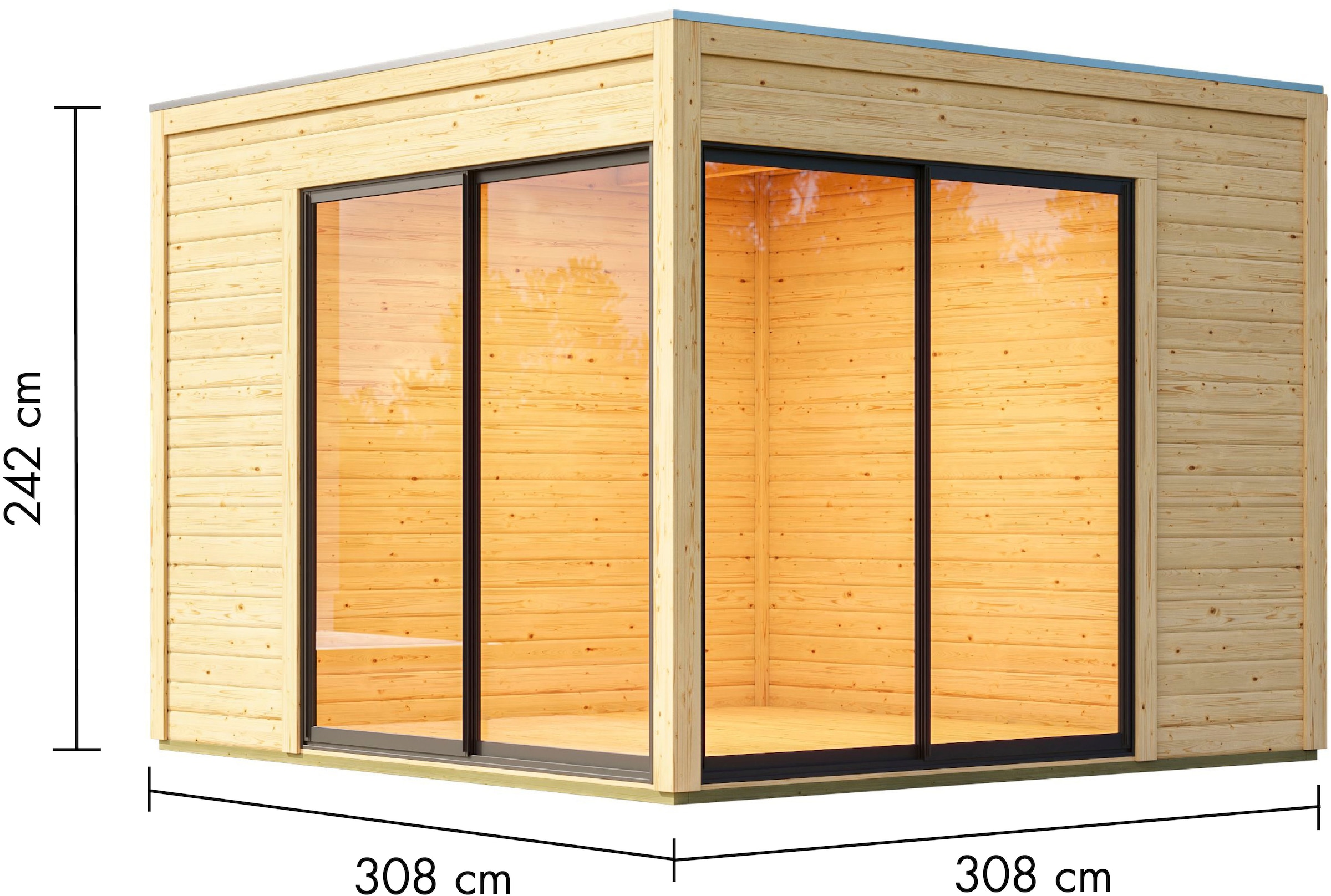 Karibu Gartenhaus »Ditsche 3« inkl. Massivholzfußboden