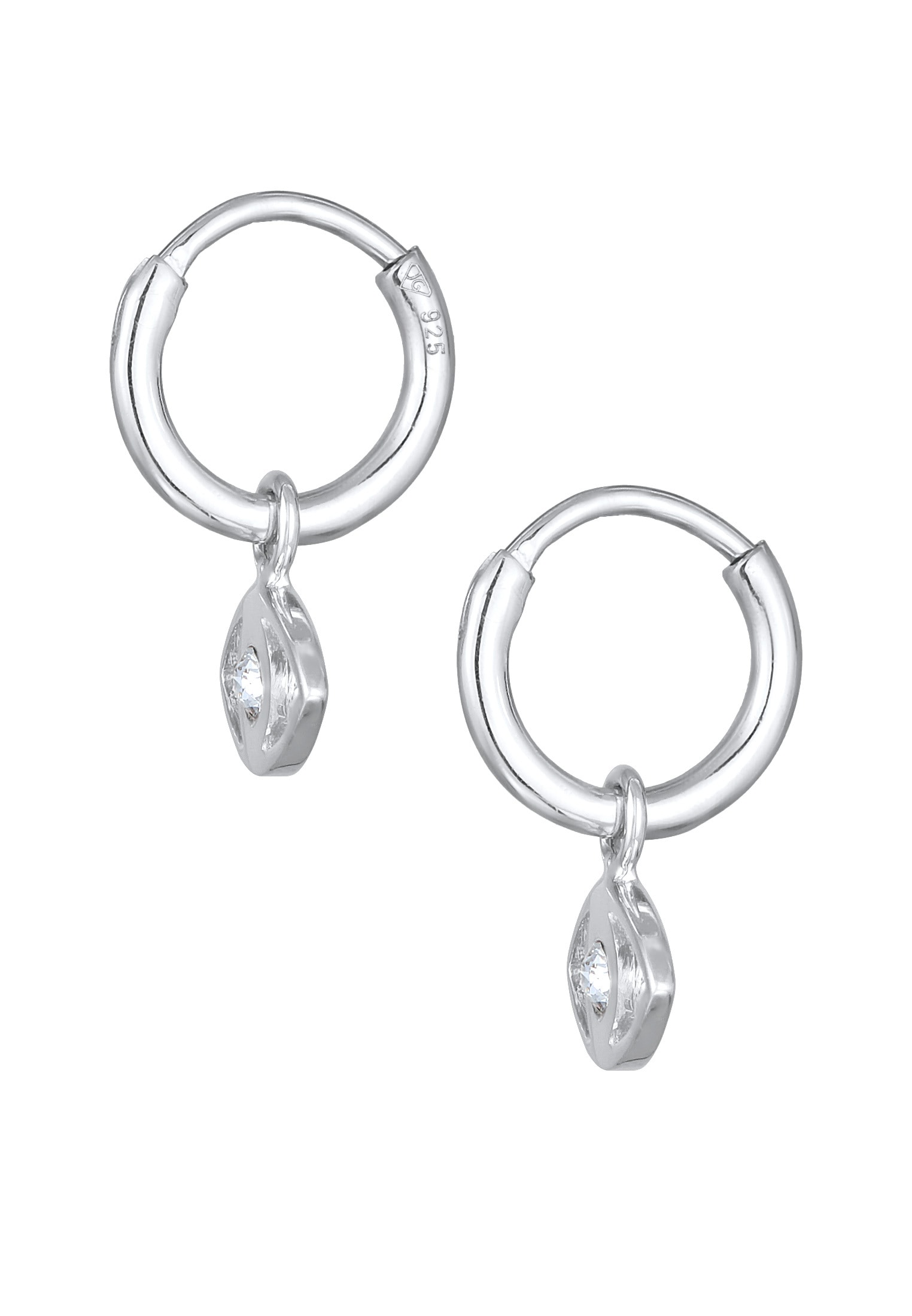 Elli Paar Creolen »Ohrringe Creolen Evil Eye Symbol 925 Silber, mit Kristallen von Swarovski®«