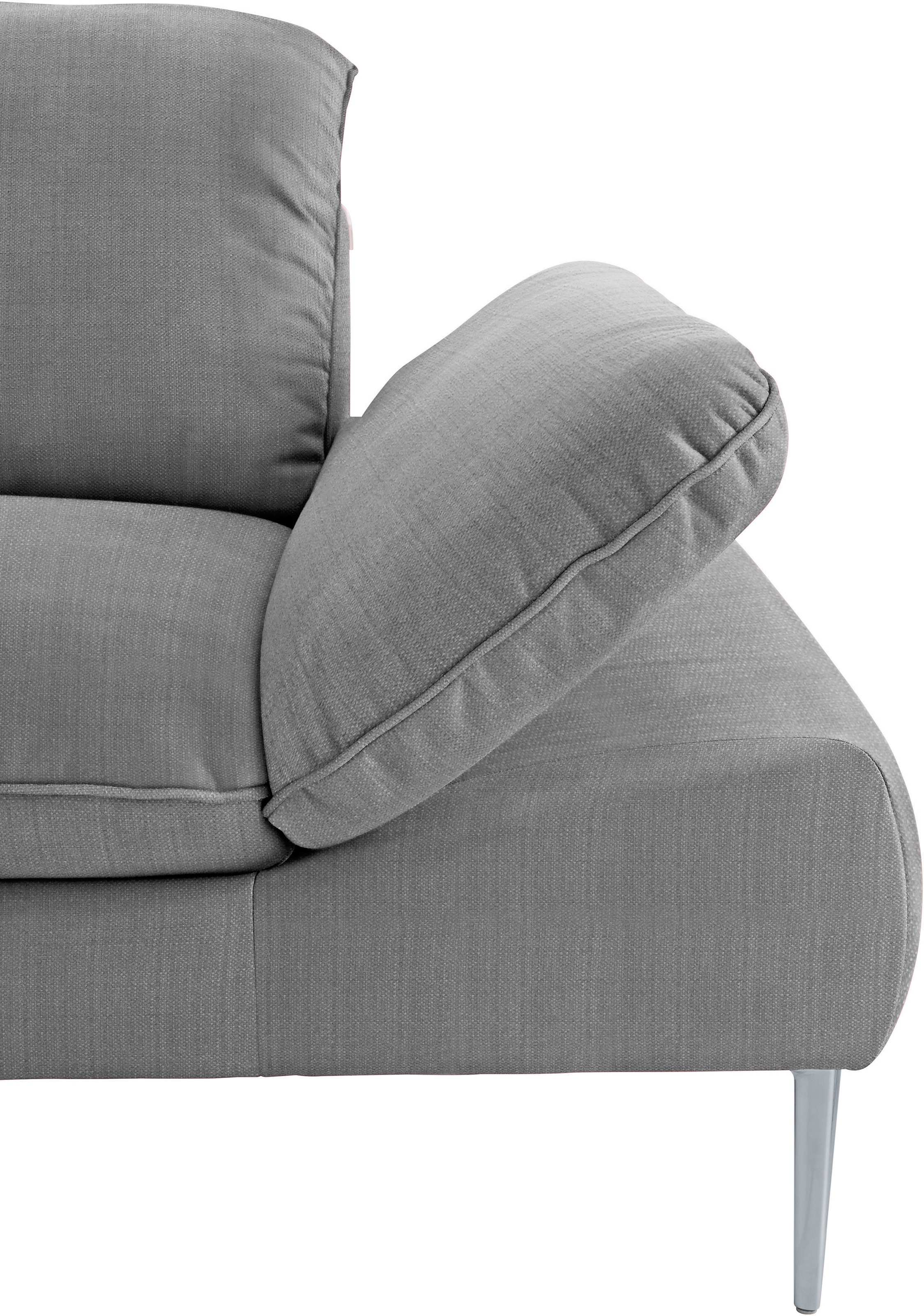 W.SCHILLIG Ecksofa »enjoy&MORE, Designsofa, bequem, zeitlos und elegant, L-Form« mit Sitztiefenverstellung, Füße silber matt, Breite 340 cm