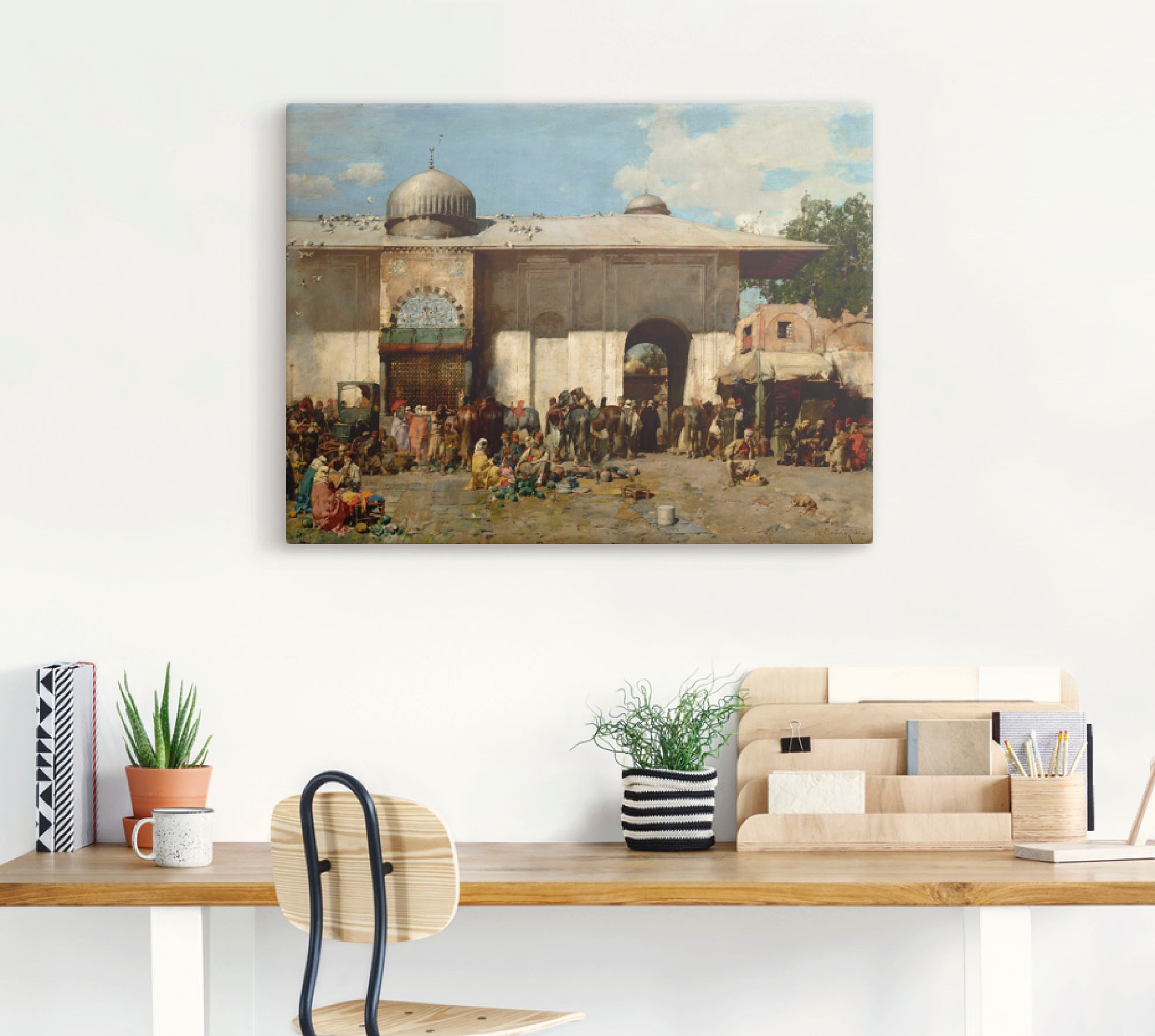 Artland Leinwandbild »Orientalischer Markt. 1884«, Gruppen & Familien, (1 St.), auf Keilrahmen gespannt
