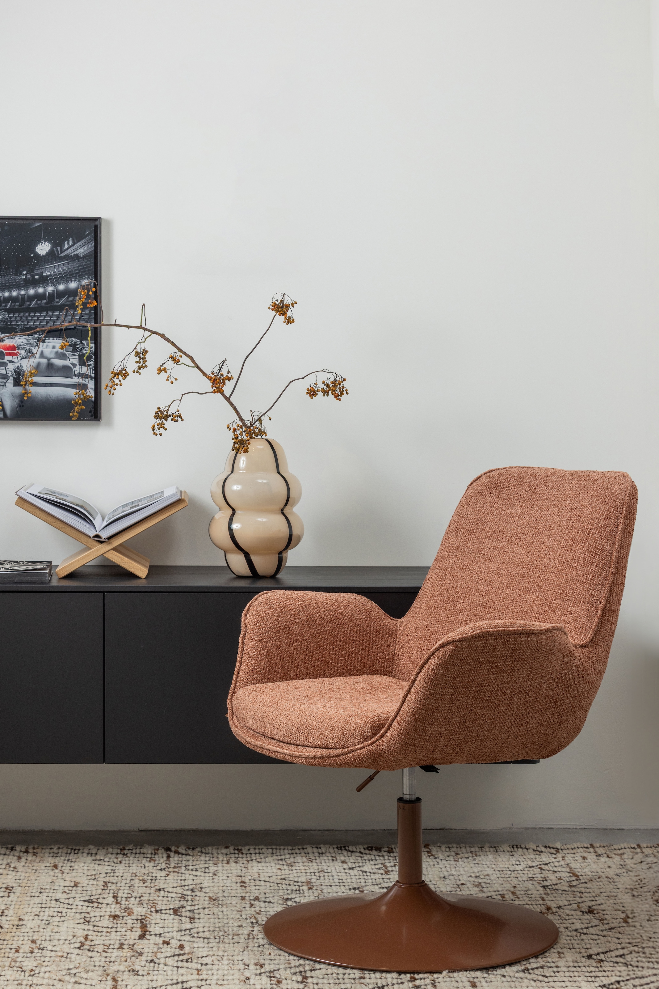 WOOOD Drehsessel »Marten mit Nova-Gewebtem Bezug höhenverstellbar B 79 x T 76 x H 91 cm« Tragkraft 120 kg, Sehr hohe Verschleißfestigkeit, Armlehnen integriert