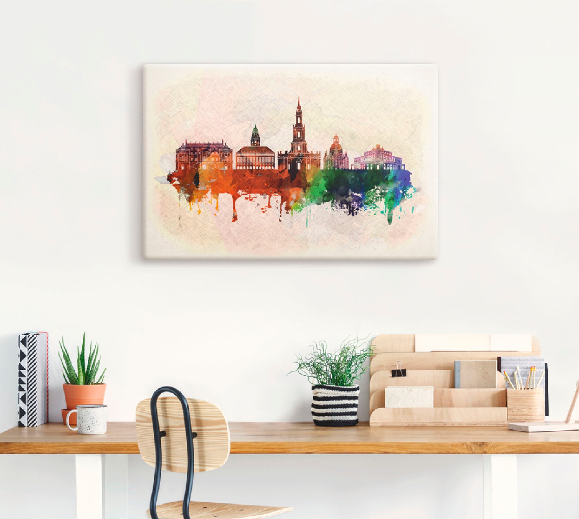 Artland Leinwandbild »Dresden Deutschland Skyline«, Deutschland, (1 St.), auf Keilrahmen gespannt