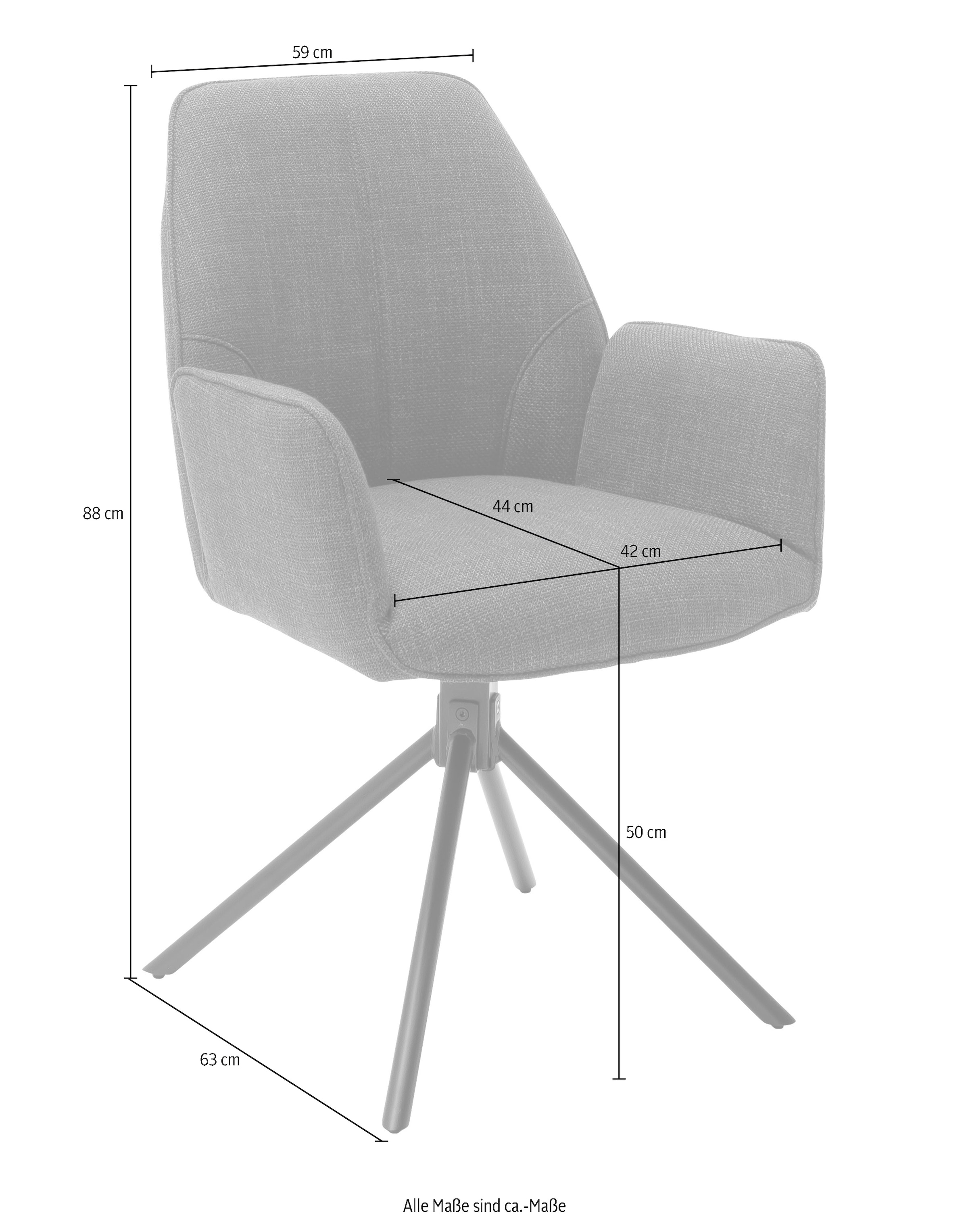 MCA furniture 4-Fußstuhl »Pemba«, (Set), 2 St., 2er-Set, 180°drehabr mit Nivellierung, Stuhl belastbar bis 120 kg