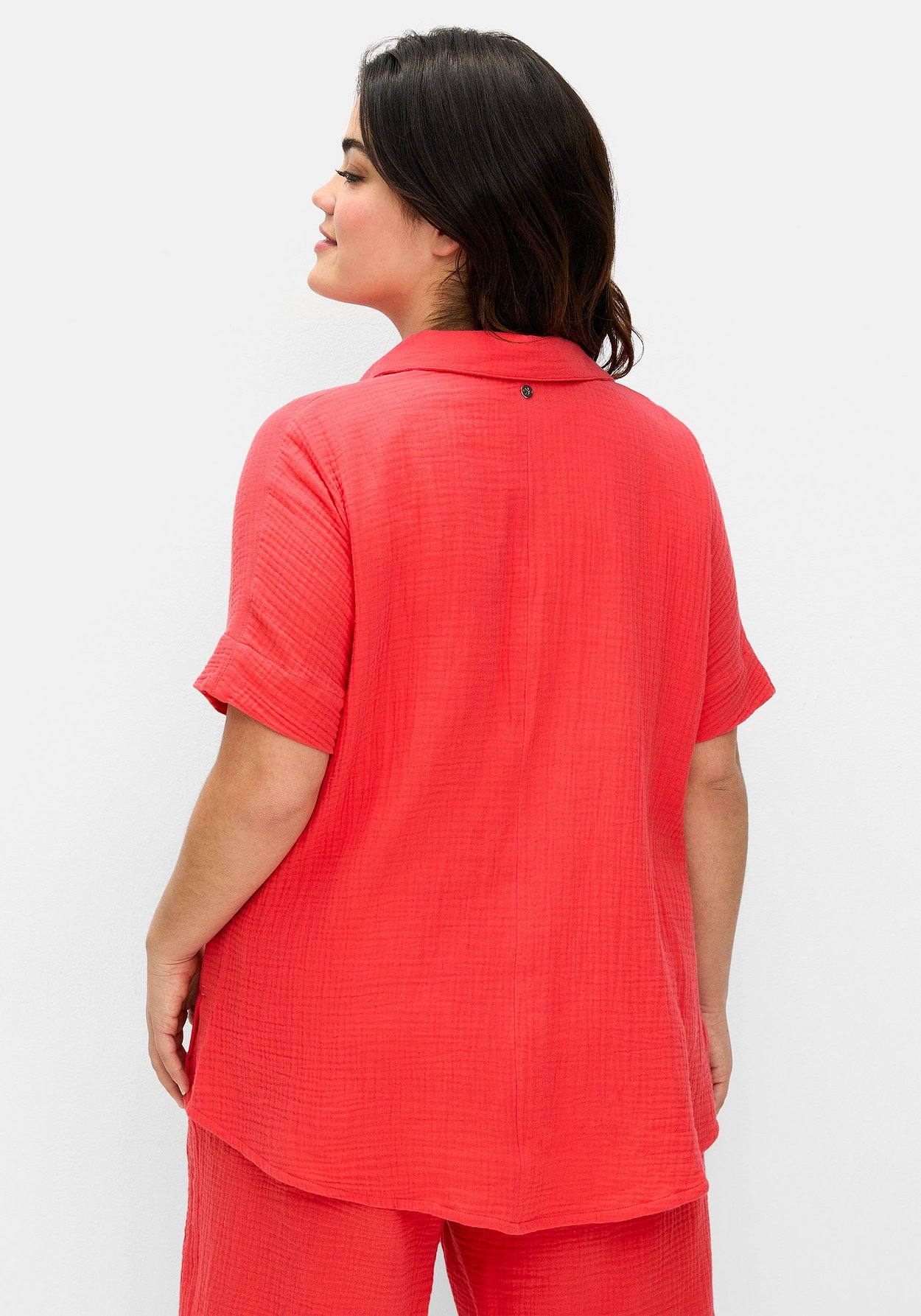 Sheego Hemdbluse »Kurzärmlige Hemdbluse aus weicher Musselin-Qualität«