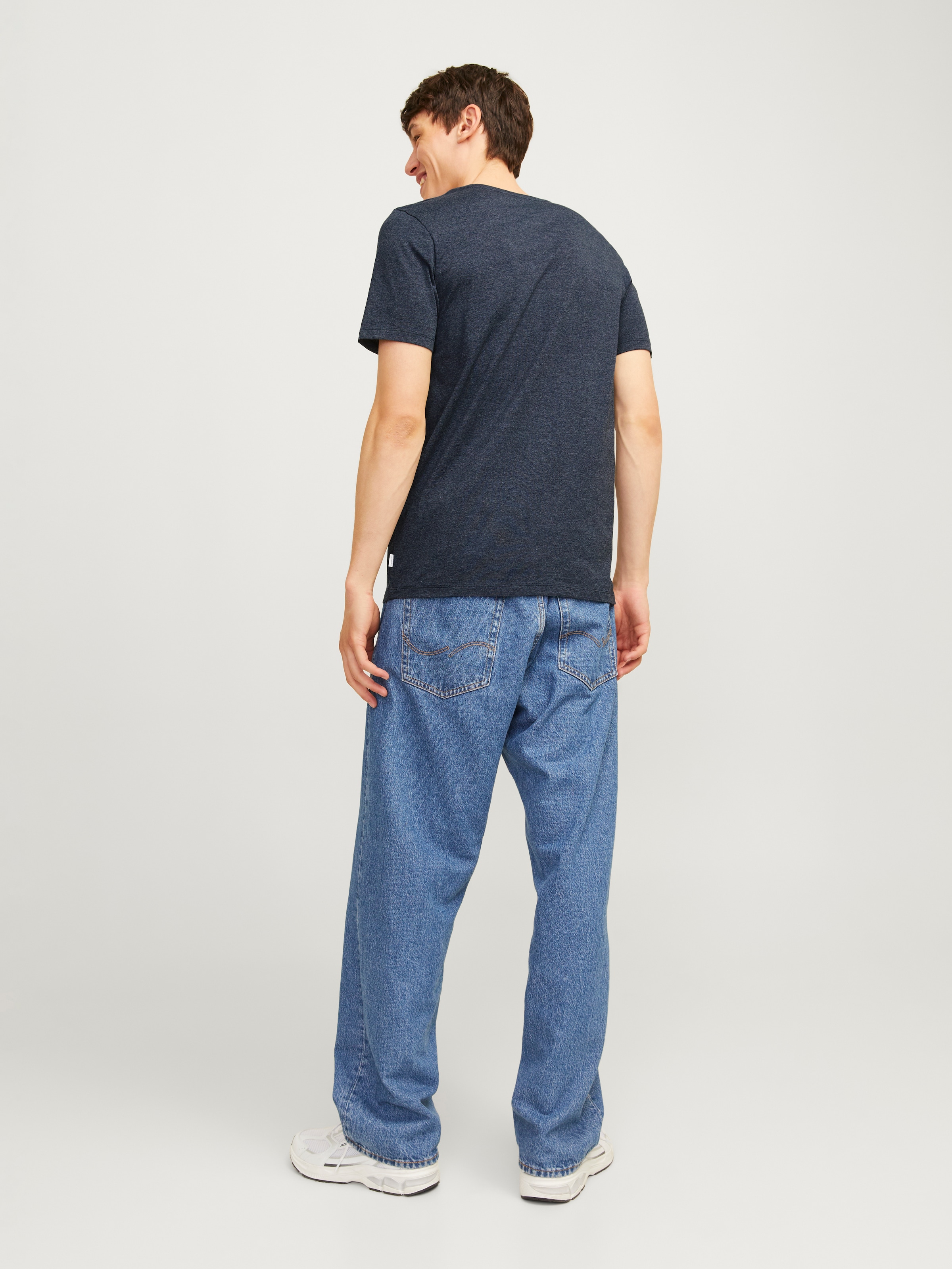 Jack & Jones Rundhalsshirt »JJEORGANIC MELANGE TEE SS O-NECK NOOS«, in Melange Optik