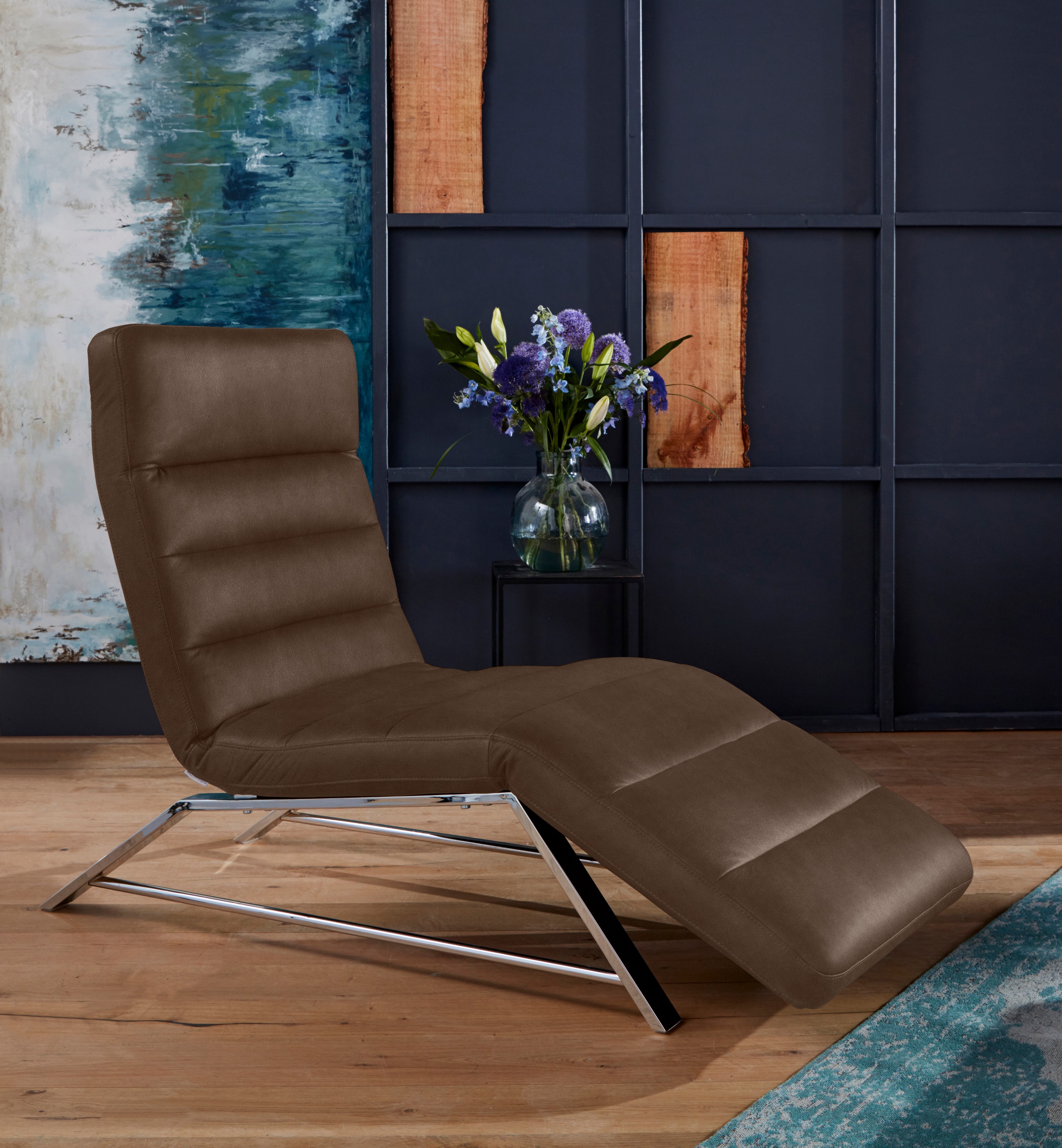 W.SCHILLIG Relaxliege »daily dreams«, Funktionsliege wahlweise mit Motor, Gestell Chrom glänzend, Breite 75 cm