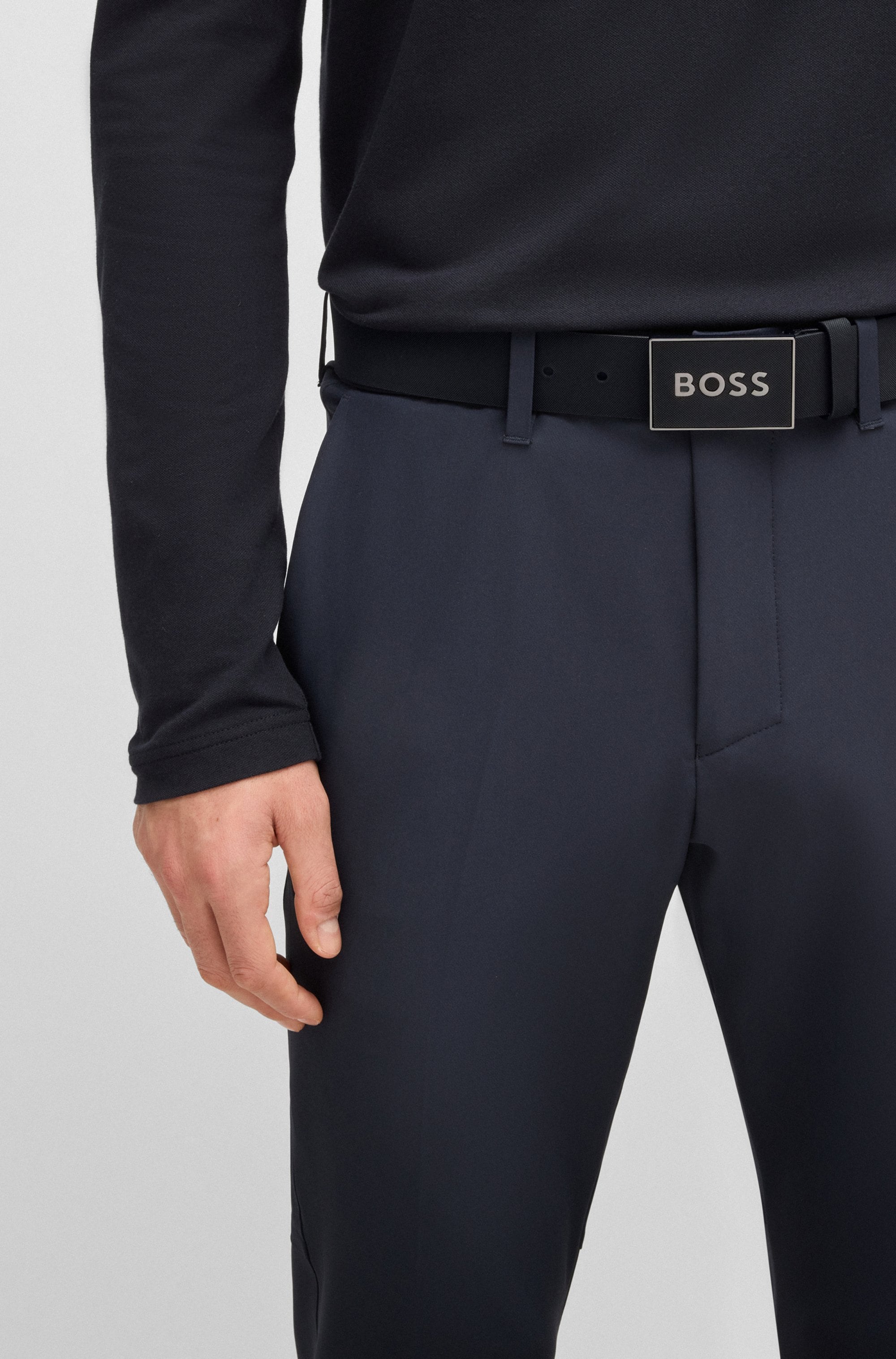 BOSS Ledergürtel »Boss Icon-S1 Sz40«, mit großem BOSS Schriftzug auf der Schnalle