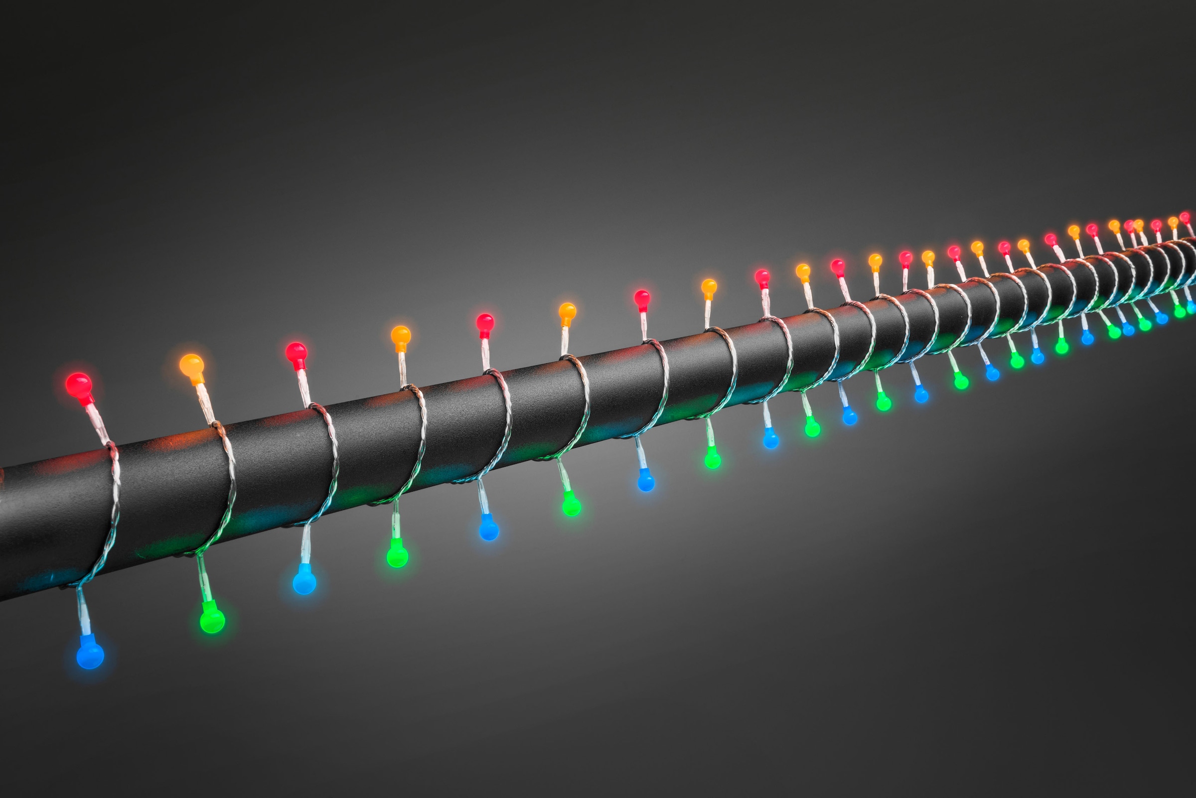 KONSTSMIDE LED-Lichterkette "Weihnachtsdeko aussen" 80 Stk.-flammig LED Globelichterkette, runde Dioden, 80 bunte Dioden