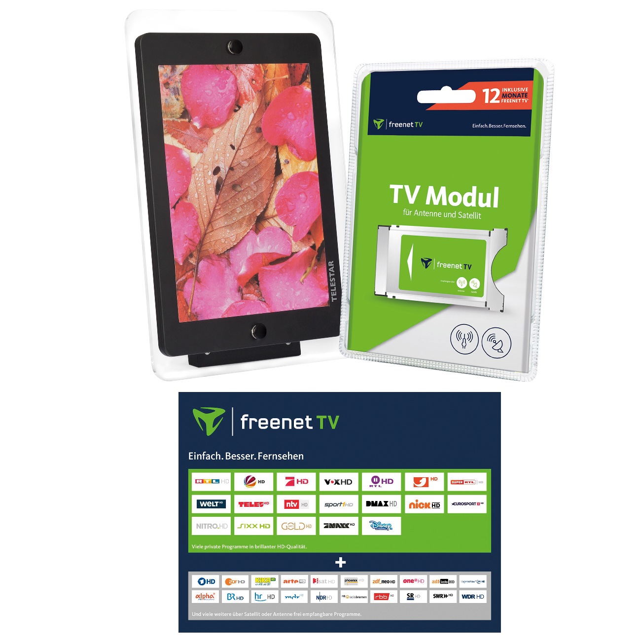 Komplettset aus Modul und DVB-T2 HD Antenne